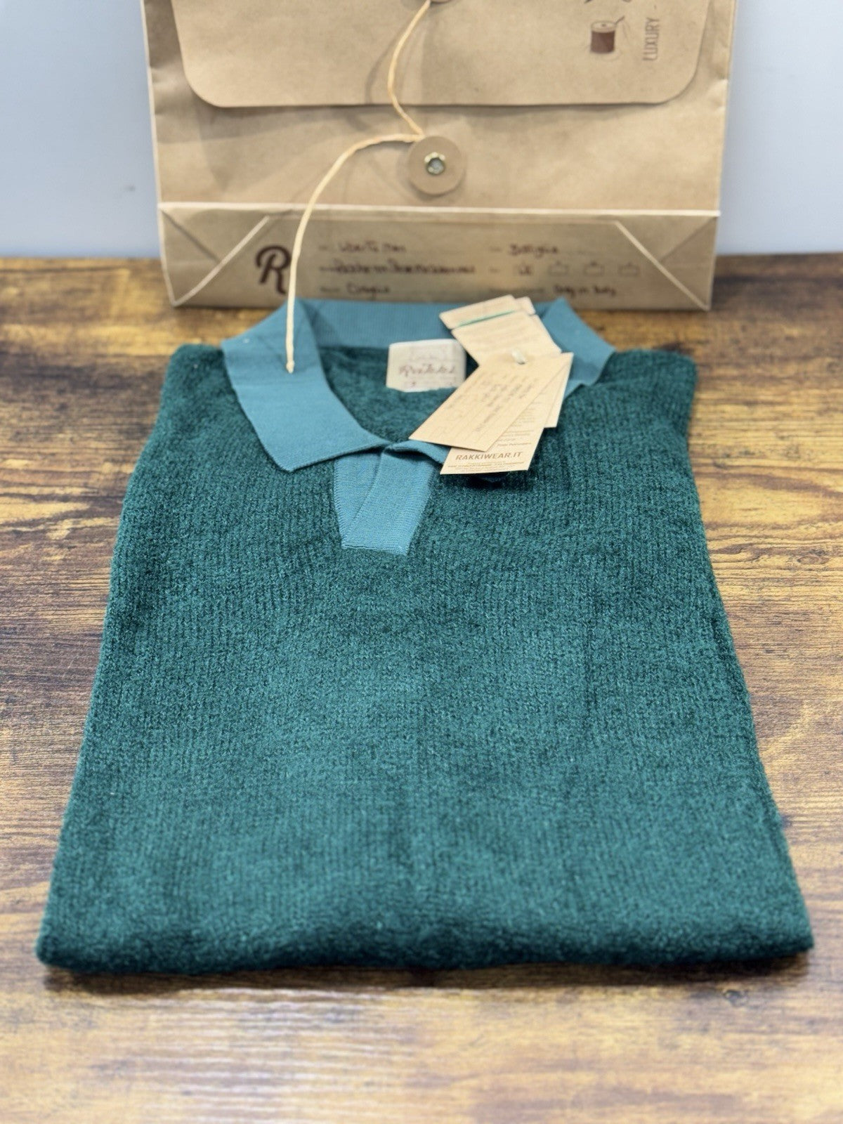 Rakki Polo Modello Porsche 917 Steve McQueen Verde Bottiglia Ciniglia Uomo 48
