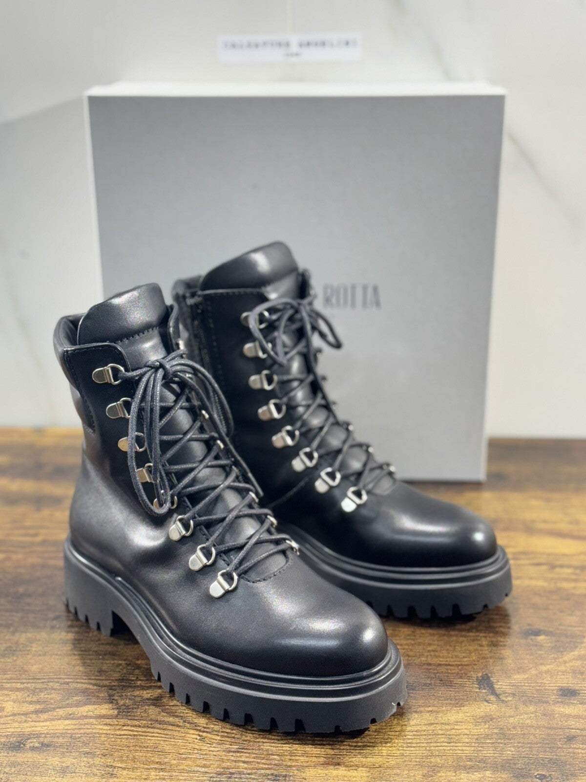 Guglielmo Rotta Mountain Boot Donna Pelle Nero Extra Light Made In Italy 40
