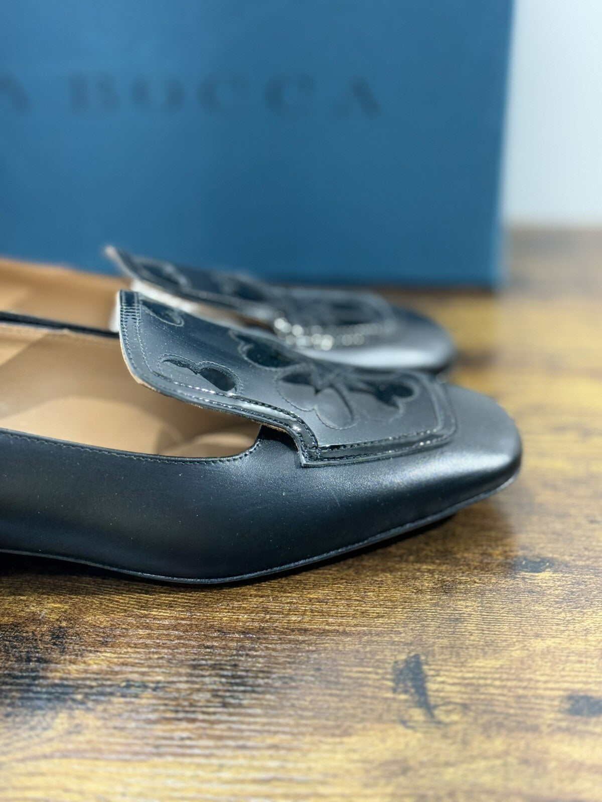 A.Bocca Two For Love Mocassino Donna Pelle Nero Tacco Luxury Handmade 39