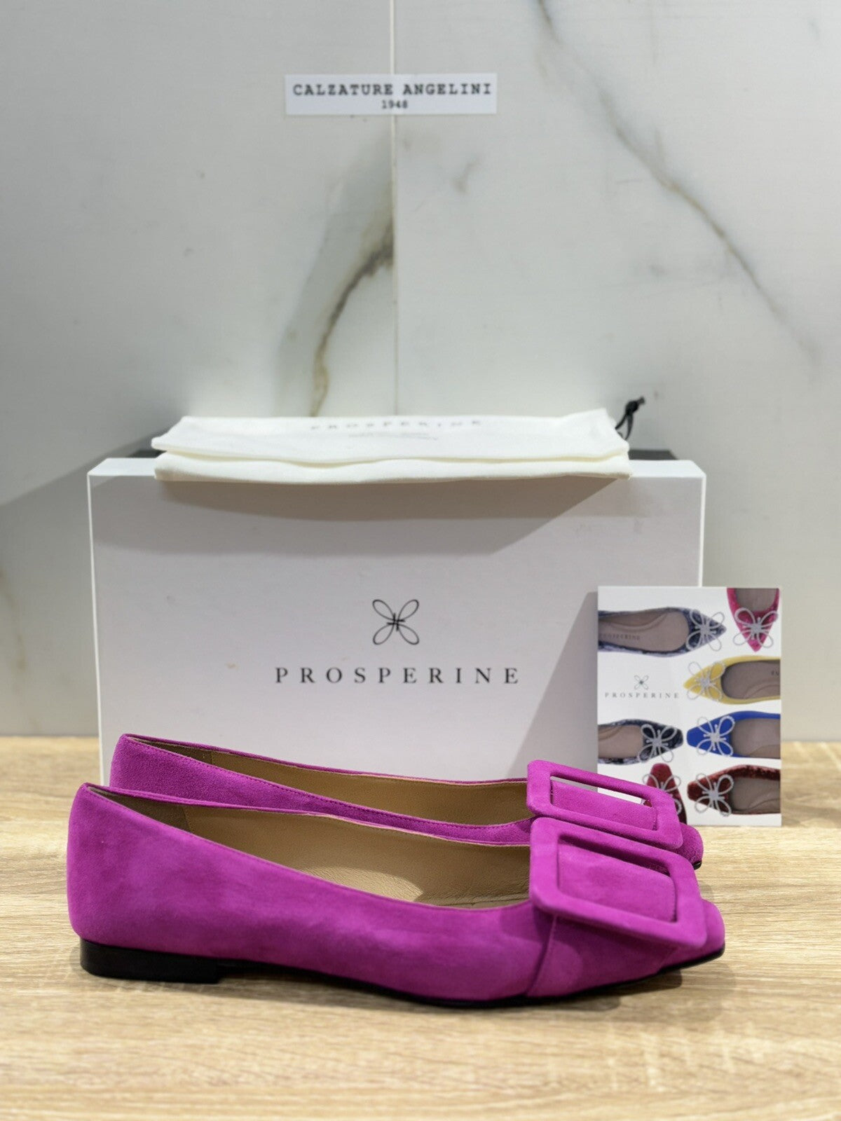 Prosperine Ballerina donna in Suede Magenta luxury made in italy 37