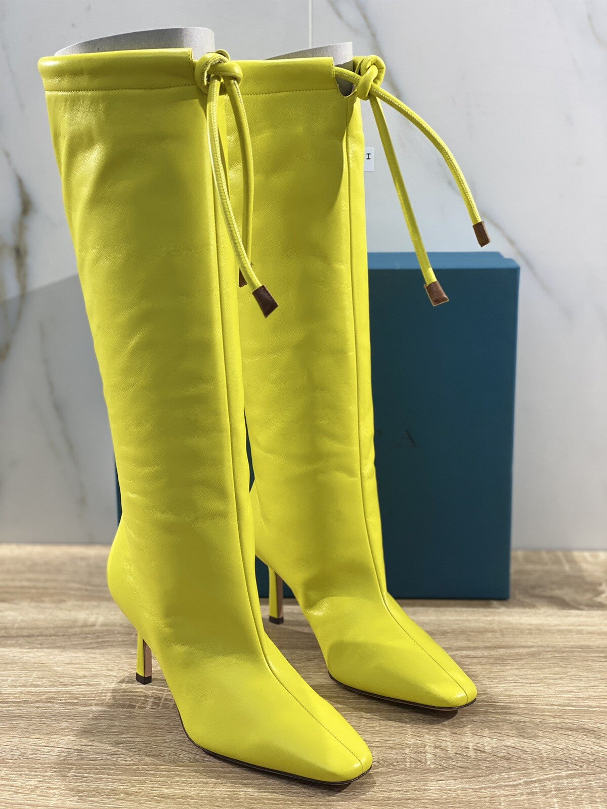 A.Bocca Stivale donna Pelle Gialla Lemon Coulisse luxury woman boot A.BOCCA 38