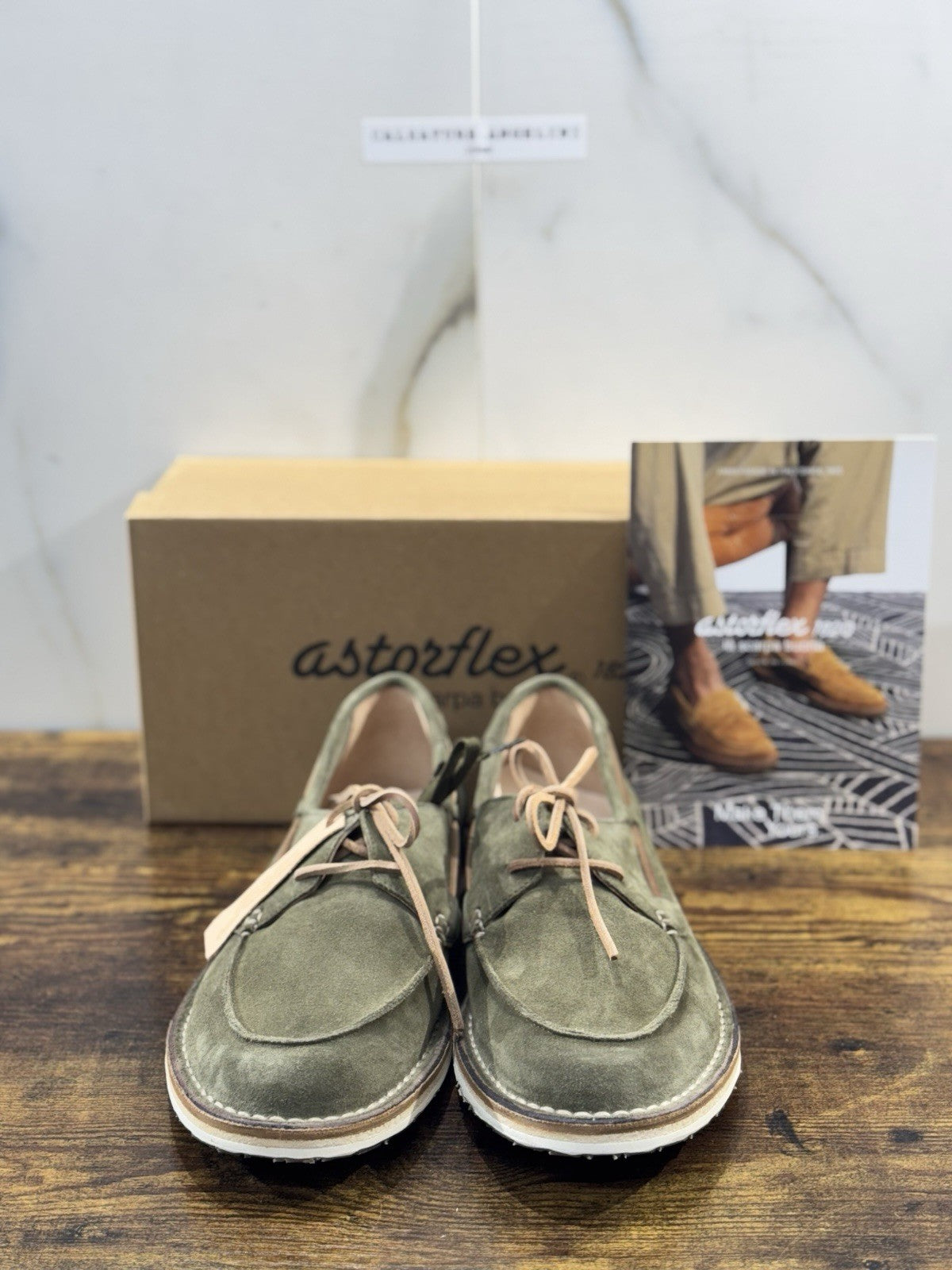 Astorflex Scarpa Dockflex Suede Salvia Handmade Quality Uomo 44