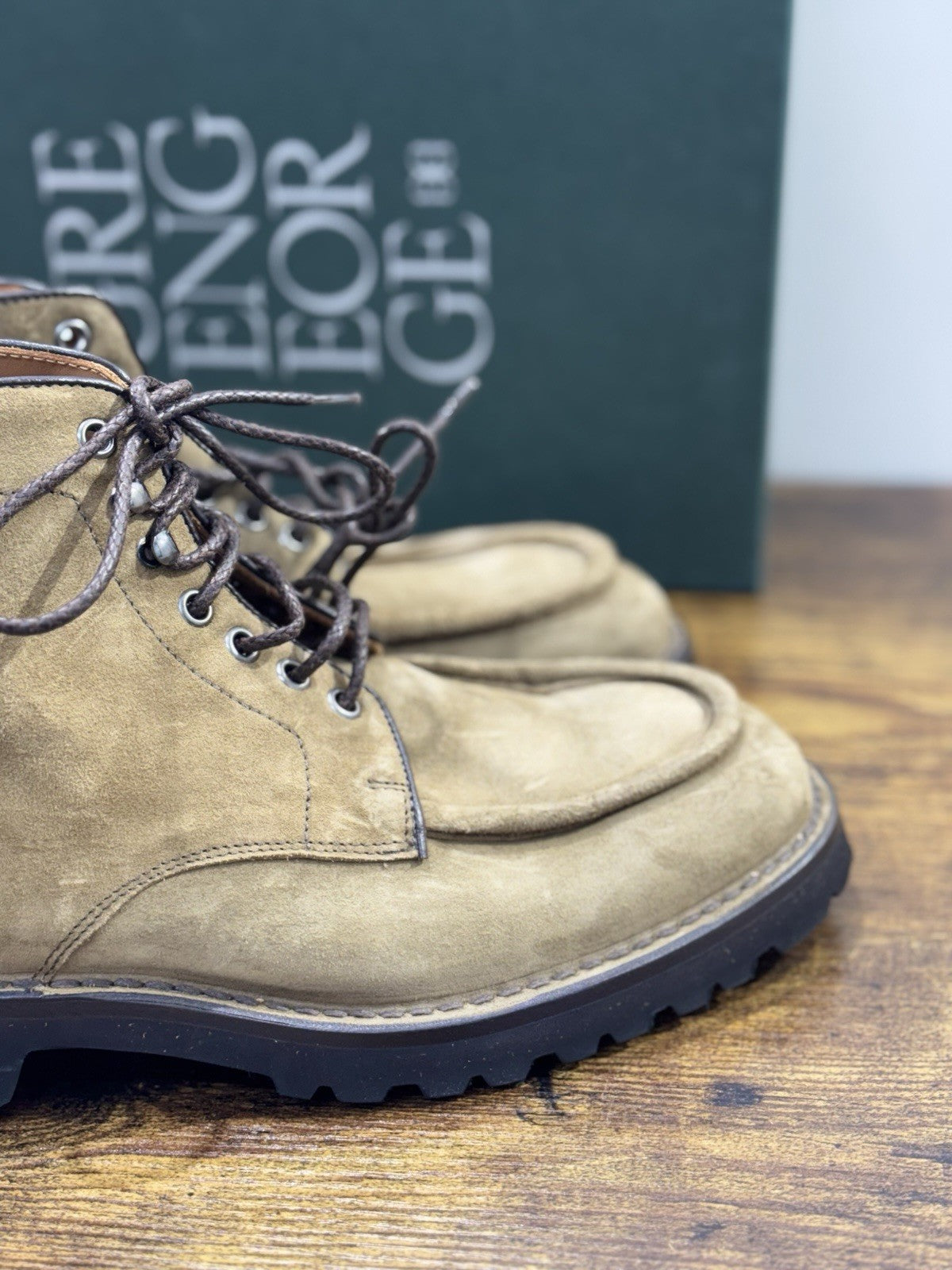 Green George Scarpa Uomo Polacchino Pelle Suede Fondo Extra Light 43