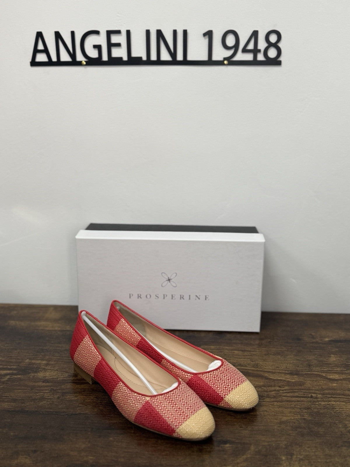 Prosperine Ballerina Rosso Beige Flat Scarpa Donna 40