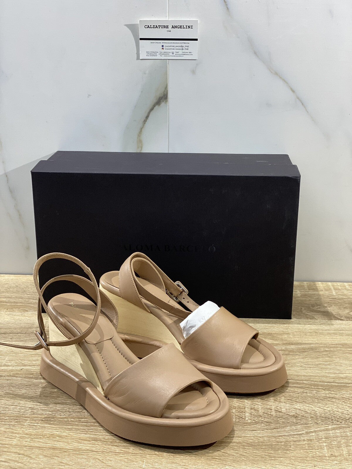 Paloma Barcelo’ sandalo donna Inga in pelle nocciola zeppa 40