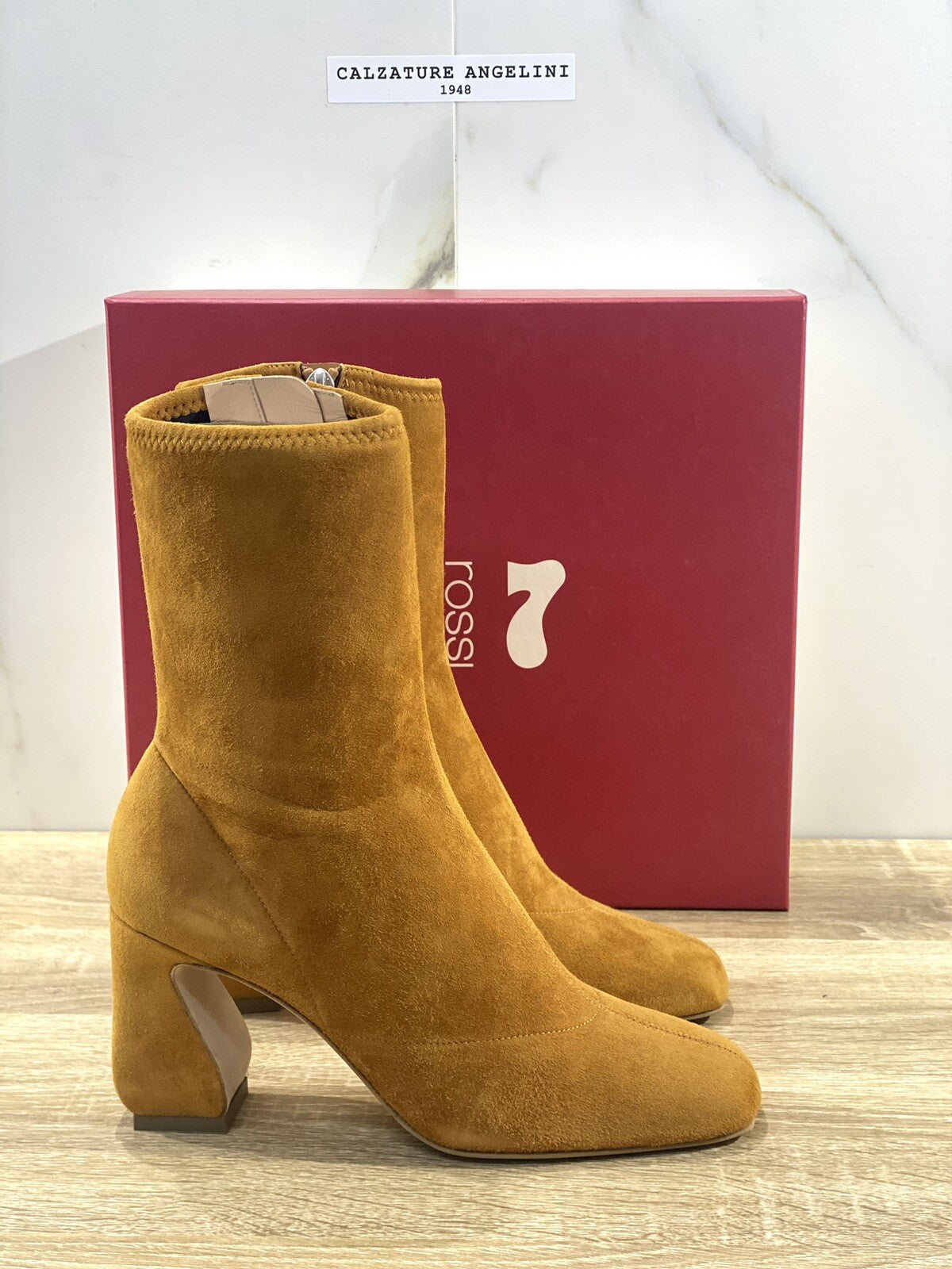 Sergio Rossi Stivaletto Donna Si Rossi In Suede Cuoio Stretch Lux Woman Boot 36