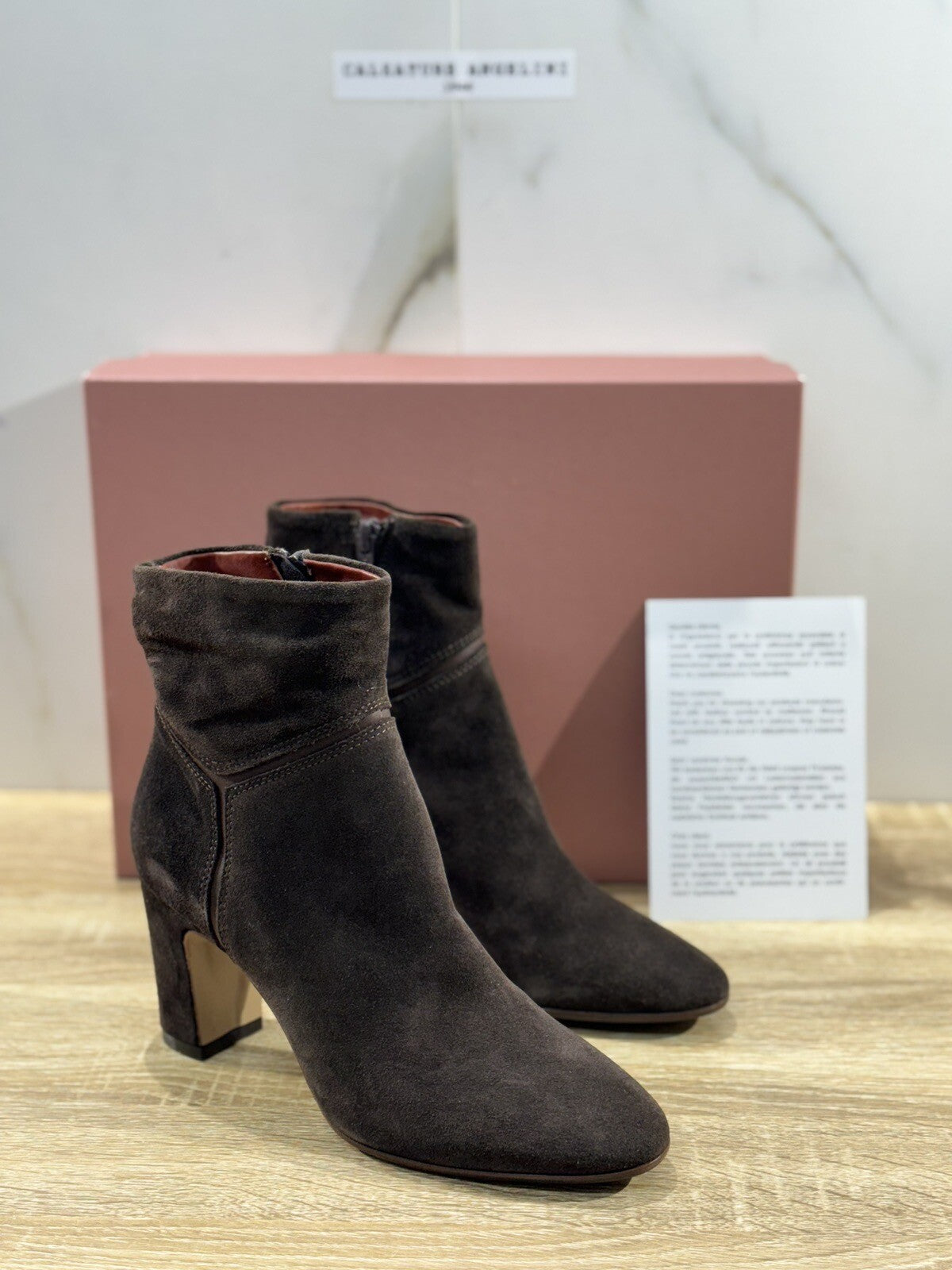 Lorena Paggi Stivaletto donna pelle Suede Ebano luxury boot Donna 36.5