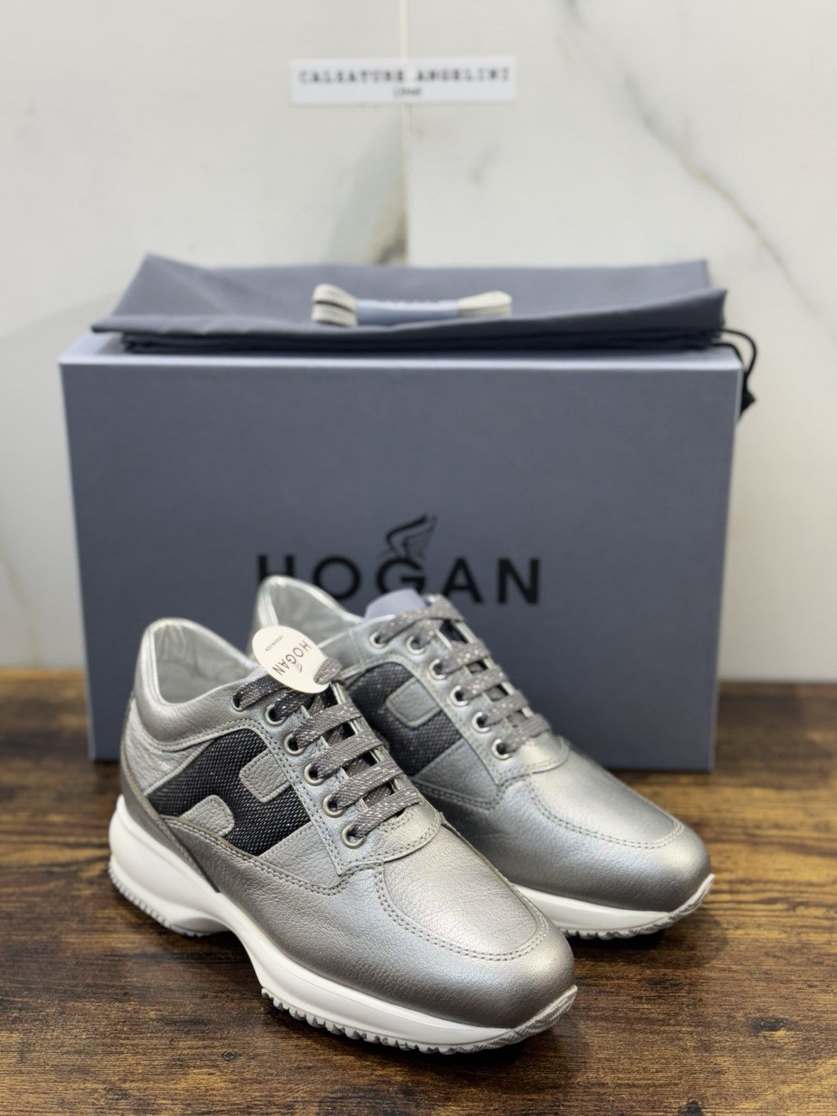Hogan Interactive Pelle Argento Grigio Casual Hogan Donna 36
