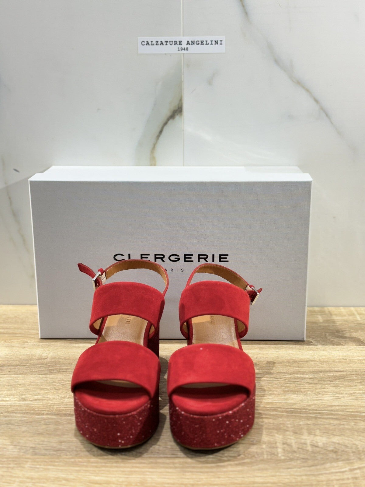Clergerie Sandalo Donna Zeppa Corasv Pelle Rosso Luxury Clergerie Sandal 37