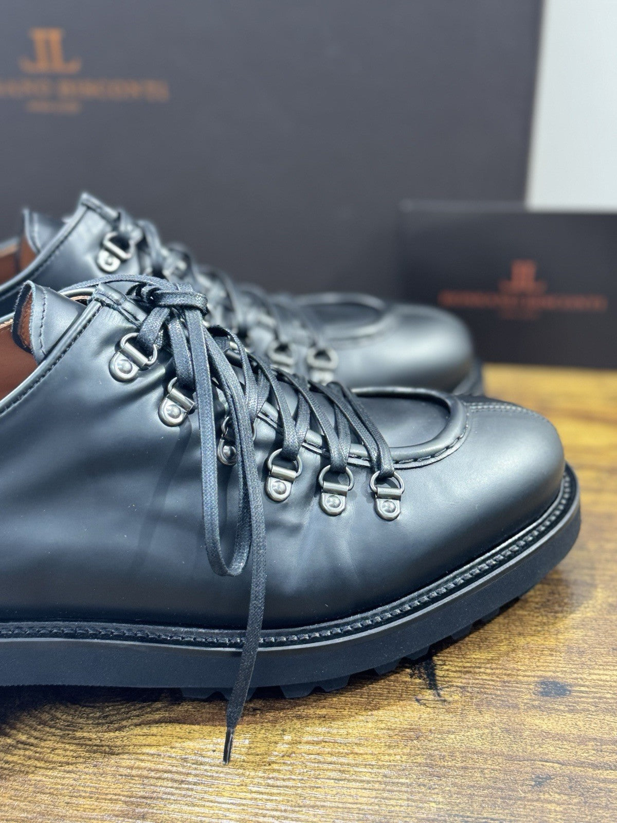 Rossano Bisconti Pedula Uomo Pelle Nera Fully Made In Italy 45