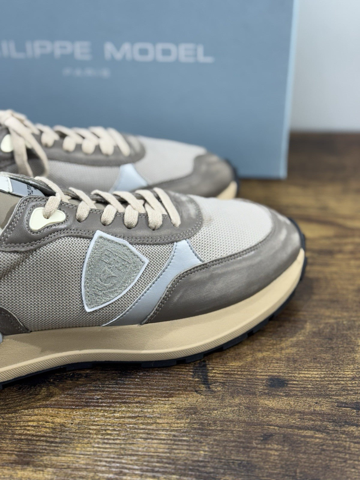 Philippe Model Antibes Sneaker Pelle Taupe Casual Uomo 44