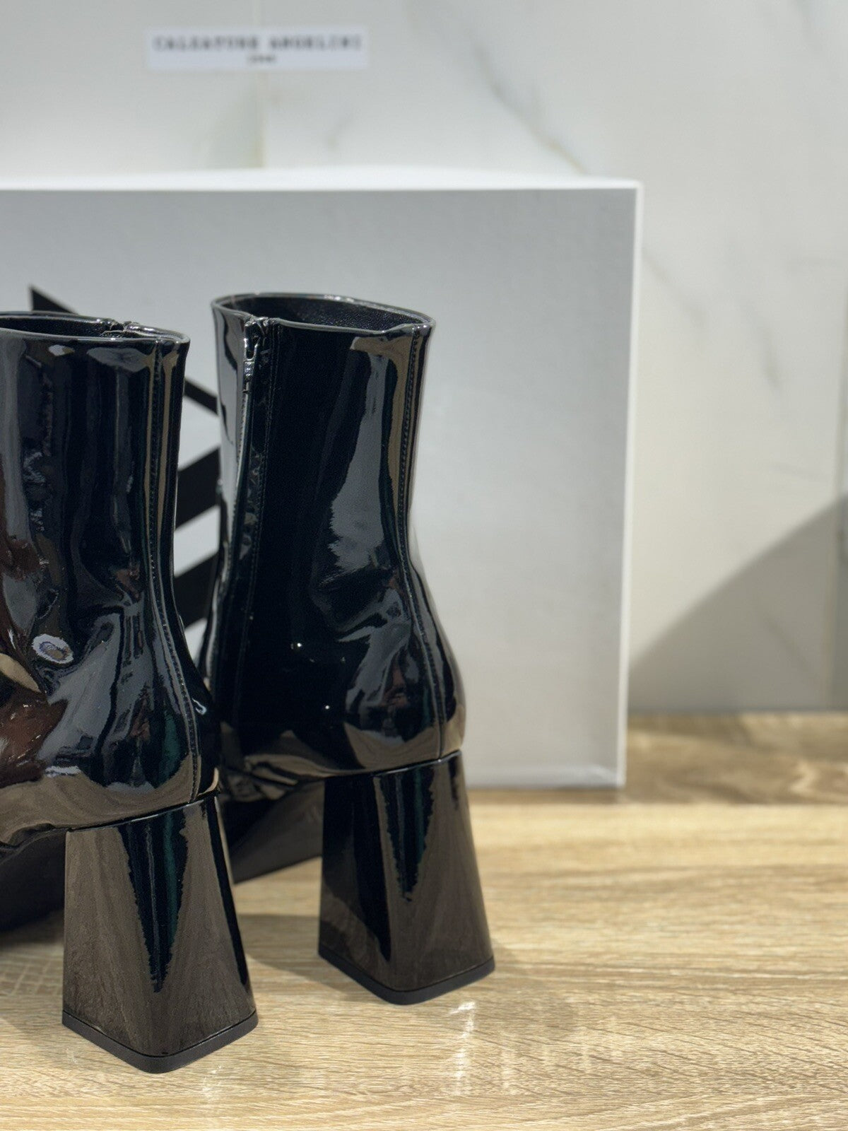 Giampaolo Viozzi Tronchetto Donna Nadael Vernice Nero Con Tacco 37