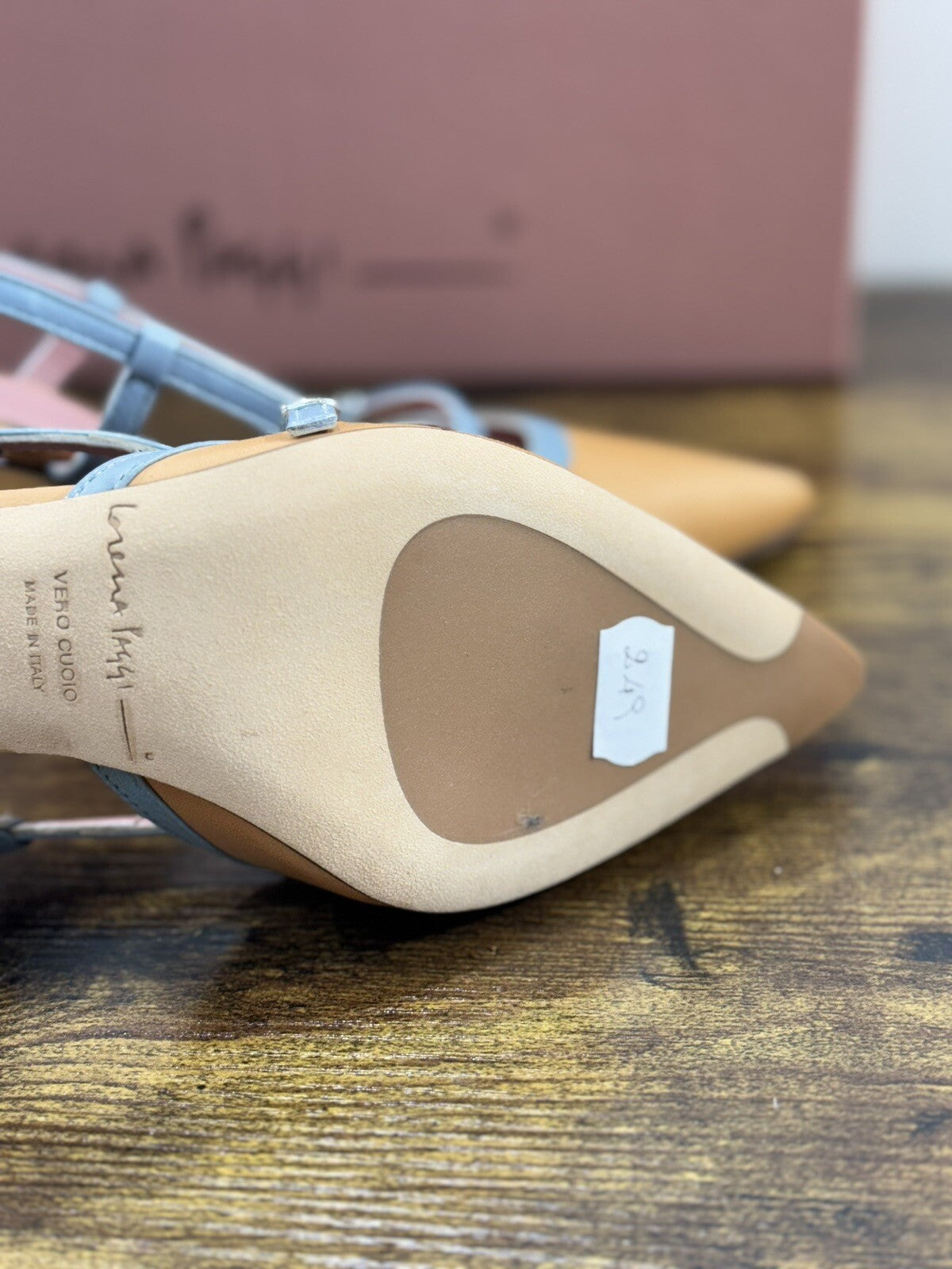 Lorena Paggi Sandalo Donna Sling Back Cuoio Super Soft Made In Italy 39