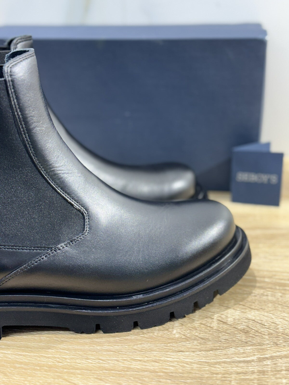 Seboy’s Chelsea Boot Uomo Pelle Nero Fondo Gomma Made In Italy 40