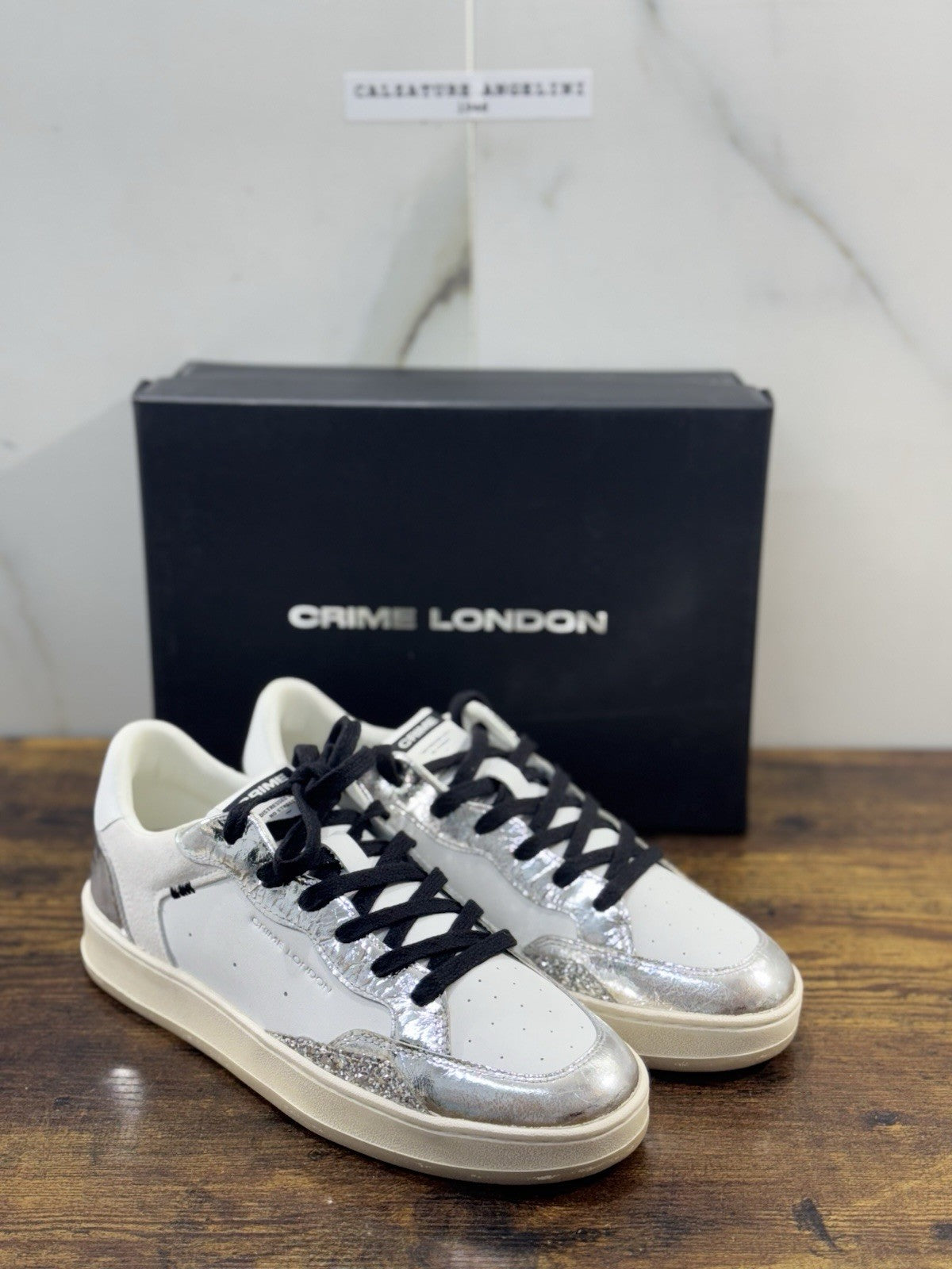 Crime London Sneaker Chelsea Pelle Bianca Donna 39