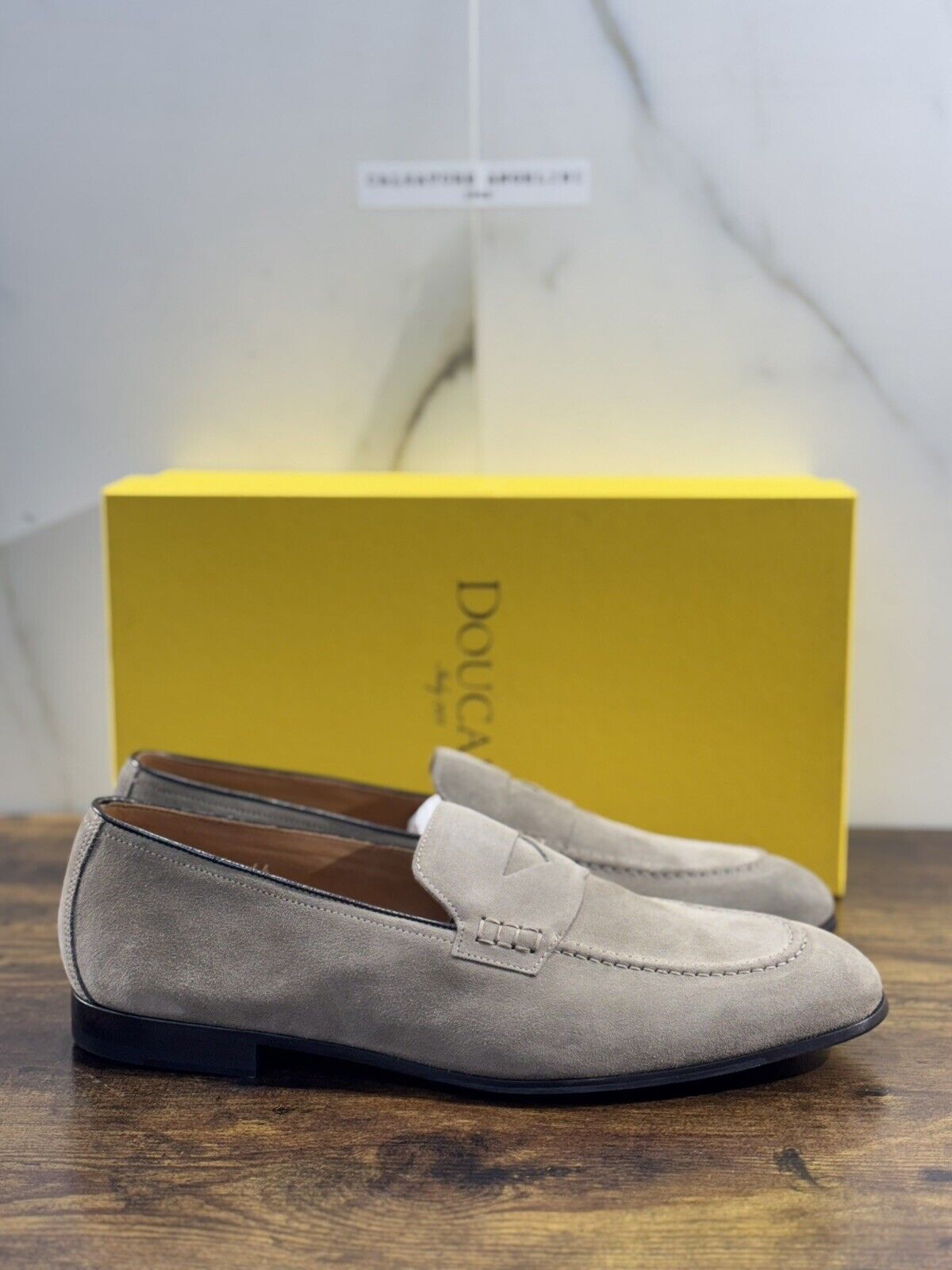 Doucal’s Mocassino Uomo Wash Suede Camel Ultra Flexible Luxury Men 44