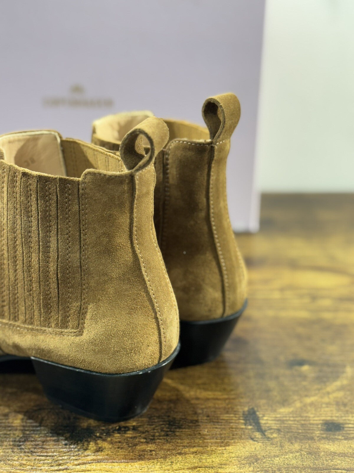 Copenhagen Texano Donna Pelle Suede Cuoio Casual Boot 39