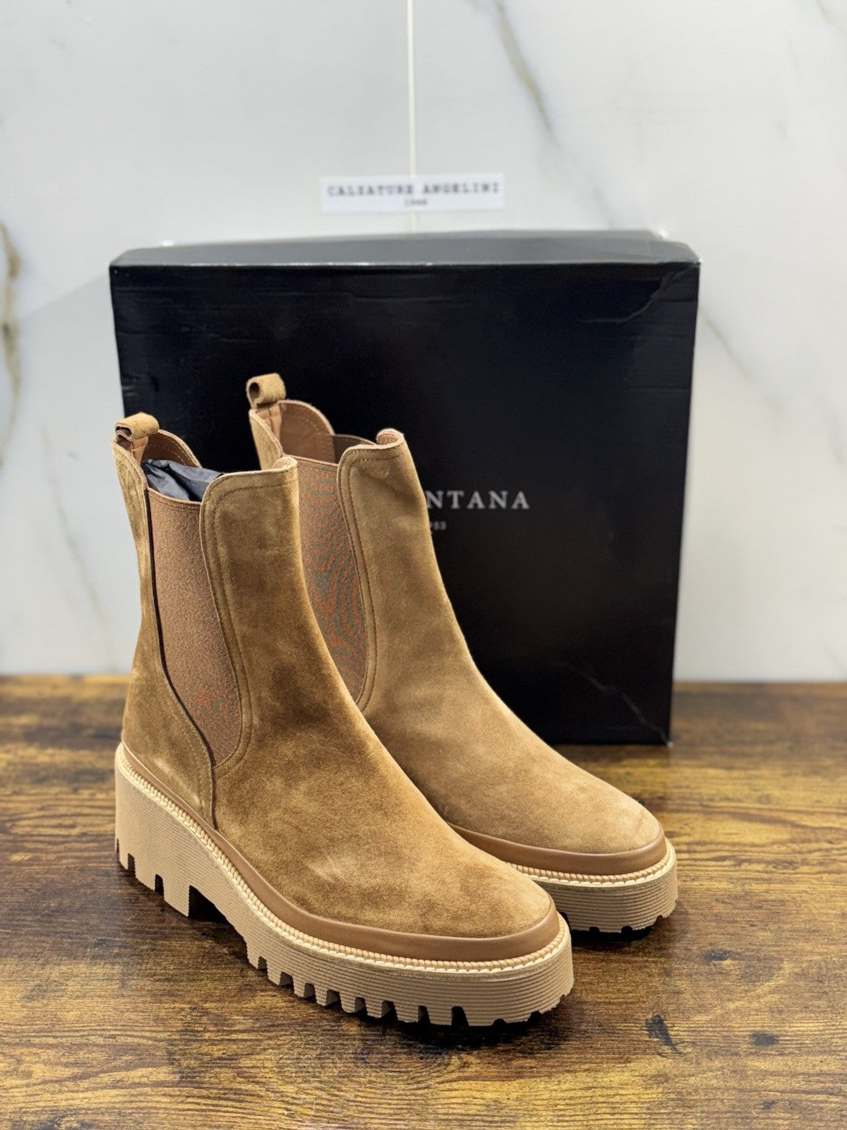 Pons Quintana Stivaletto Donna Carm B Suede Cuoio Zeppa Luxury Boot 40