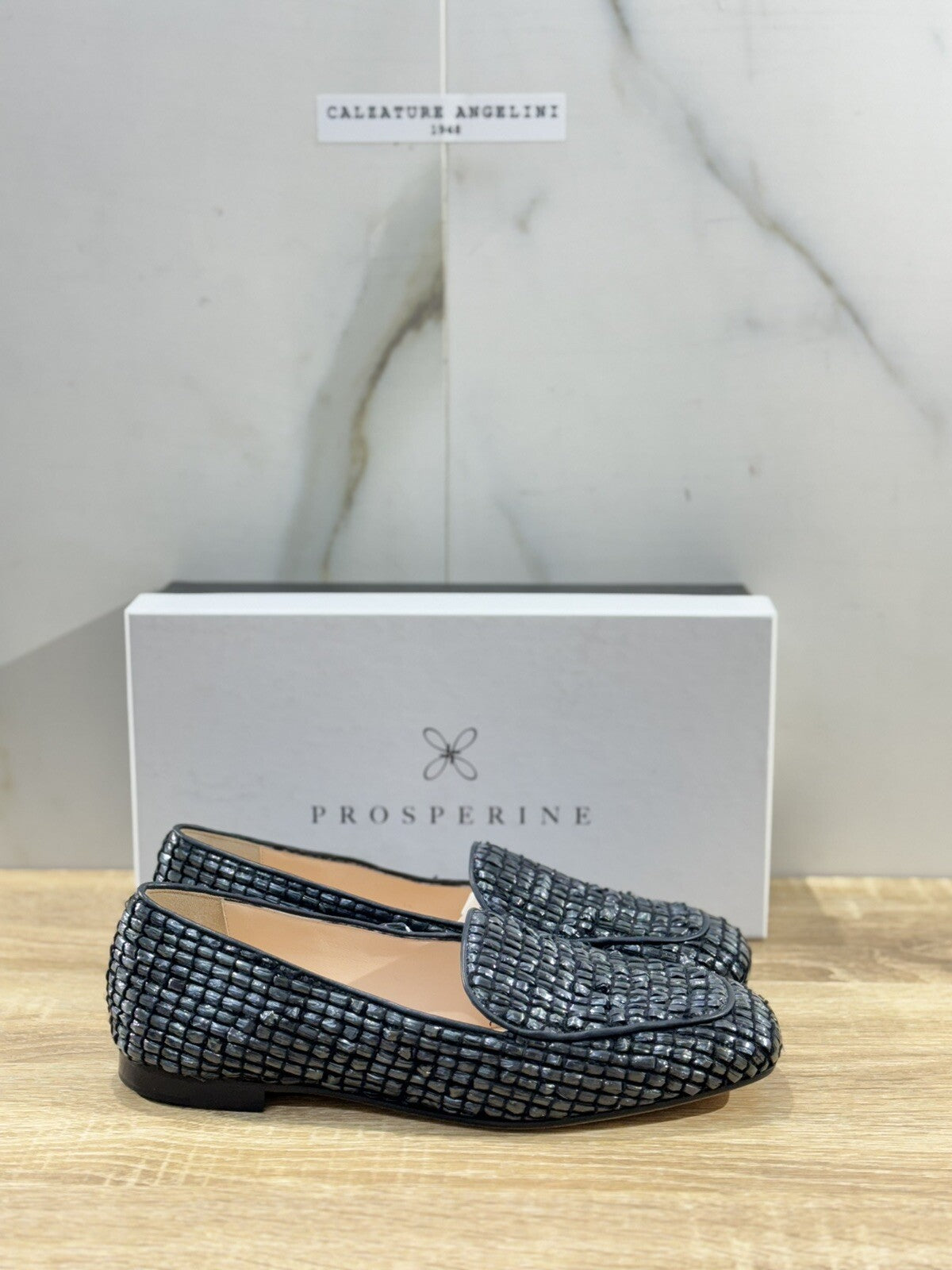 Prosperine Ballerina donna Raffia Petrolio luxury made in italy 37