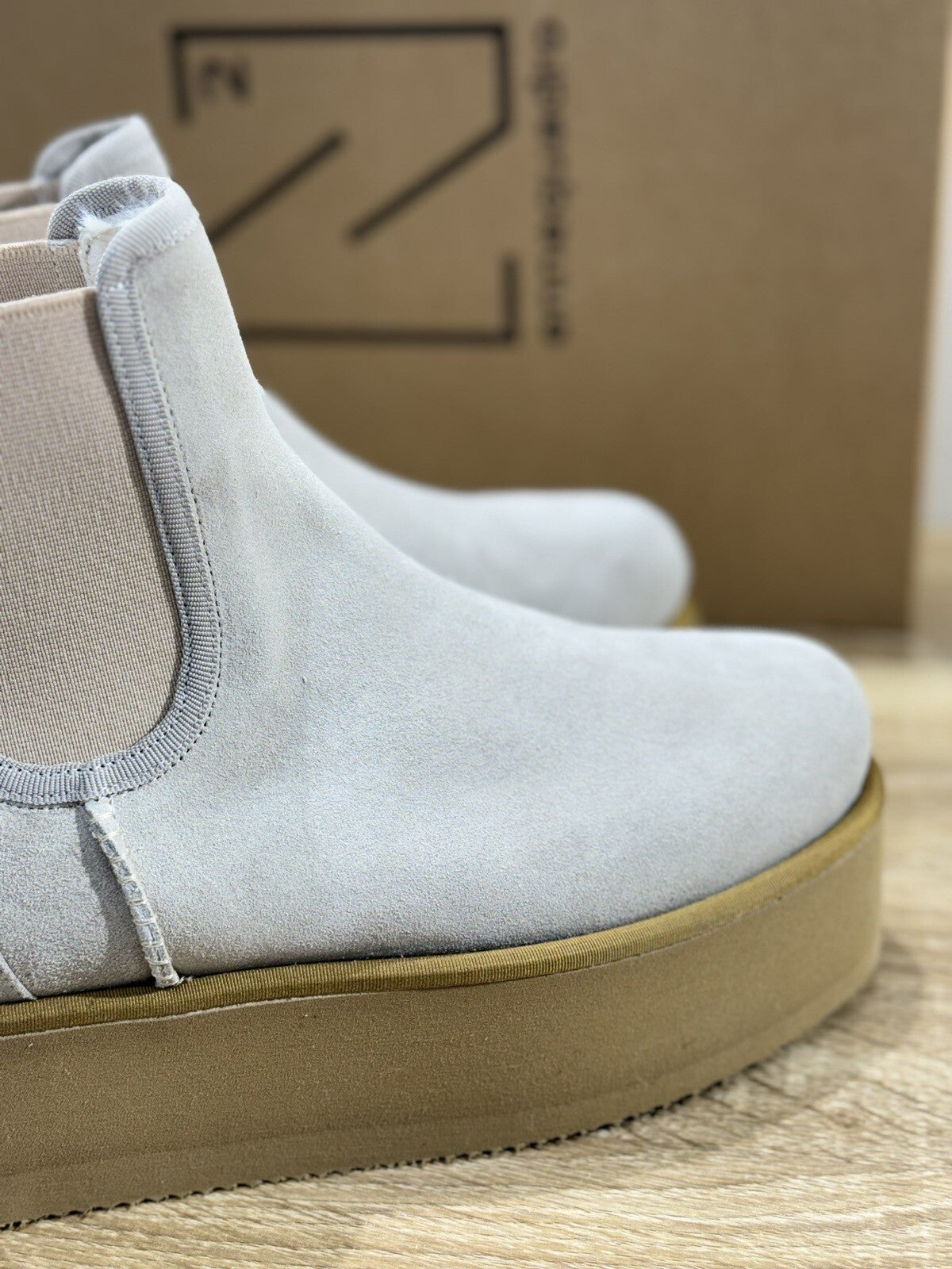 Ennequadro Donna Platform Boot Suede Ivory Fur Extralight Winter Boot 37