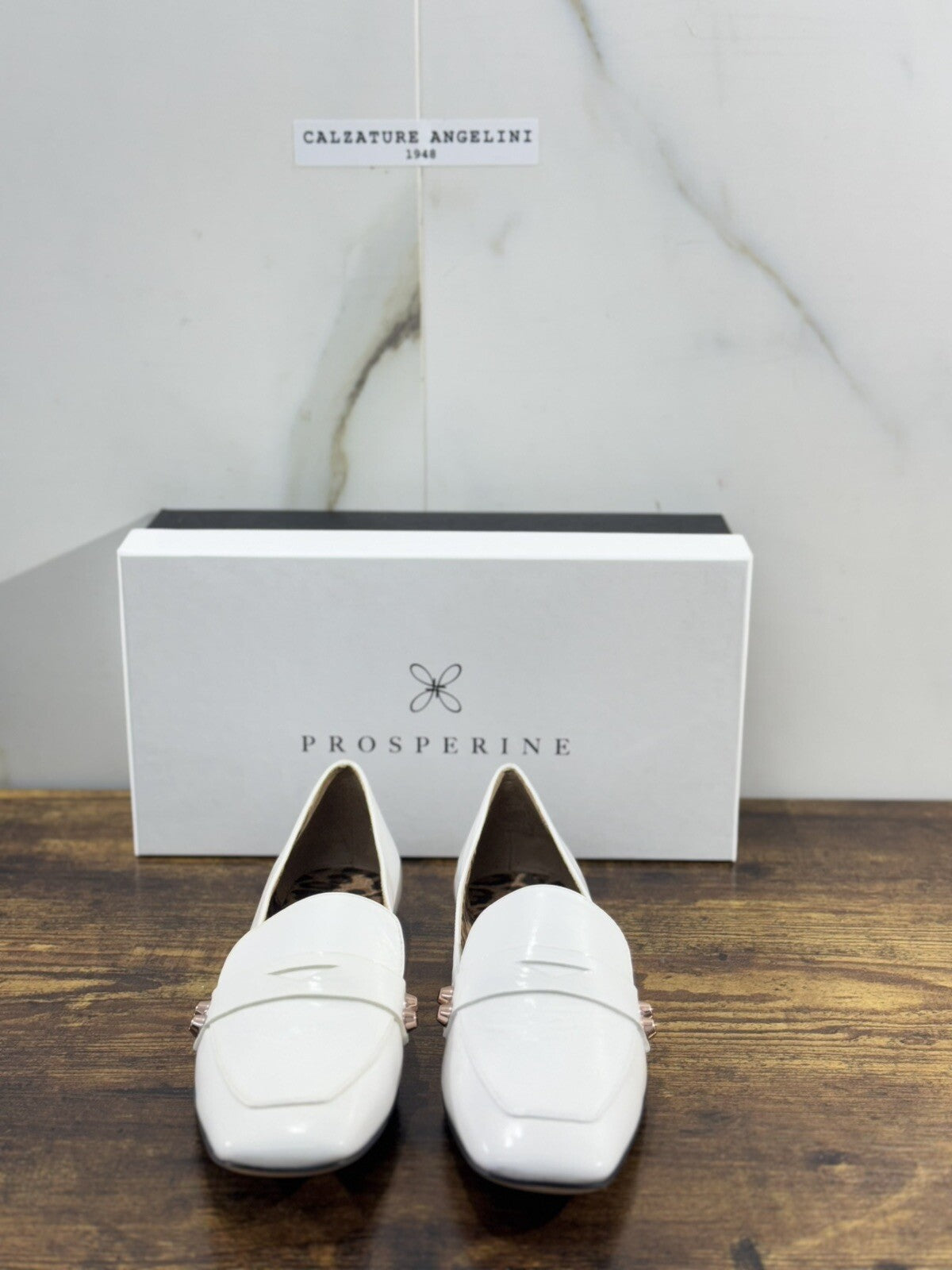 Prosperine mocassino donna in Vernice Bianco luxury made in italy 37