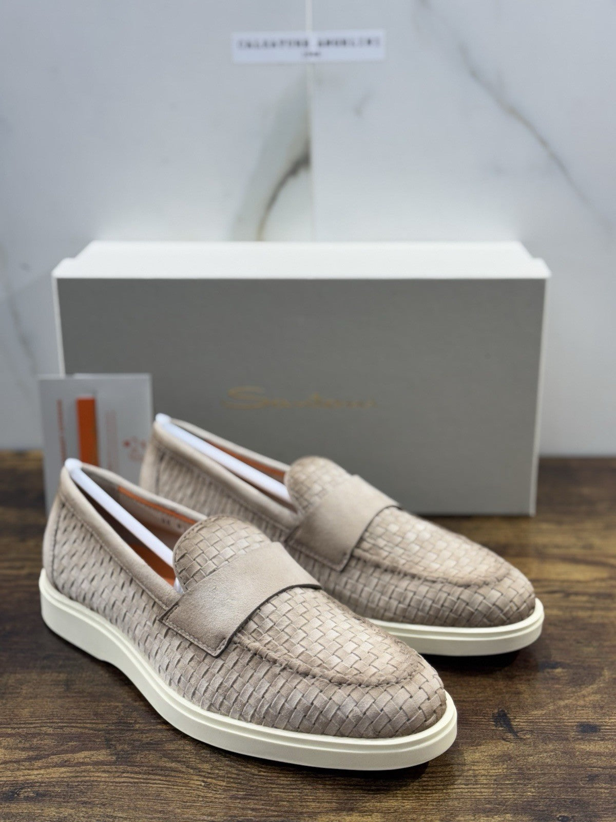 Santoni Mocassino Summer Walk Suede Beige Luxury Santoni Scarpe Uomo 42.5