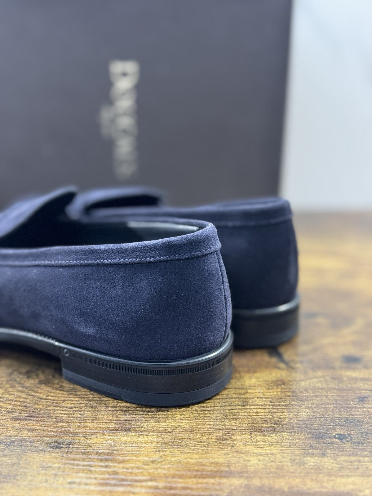 Doucal’s Mocassino Suede Blu Fondo Gomma Luxury Doucal’s Uomo 43