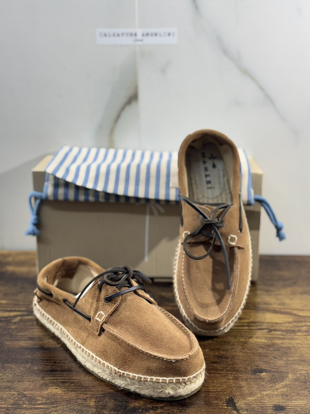 Manebi’ Scarpa Uomo Boat Shoes Suede Brown Casual Epsadrillas 41