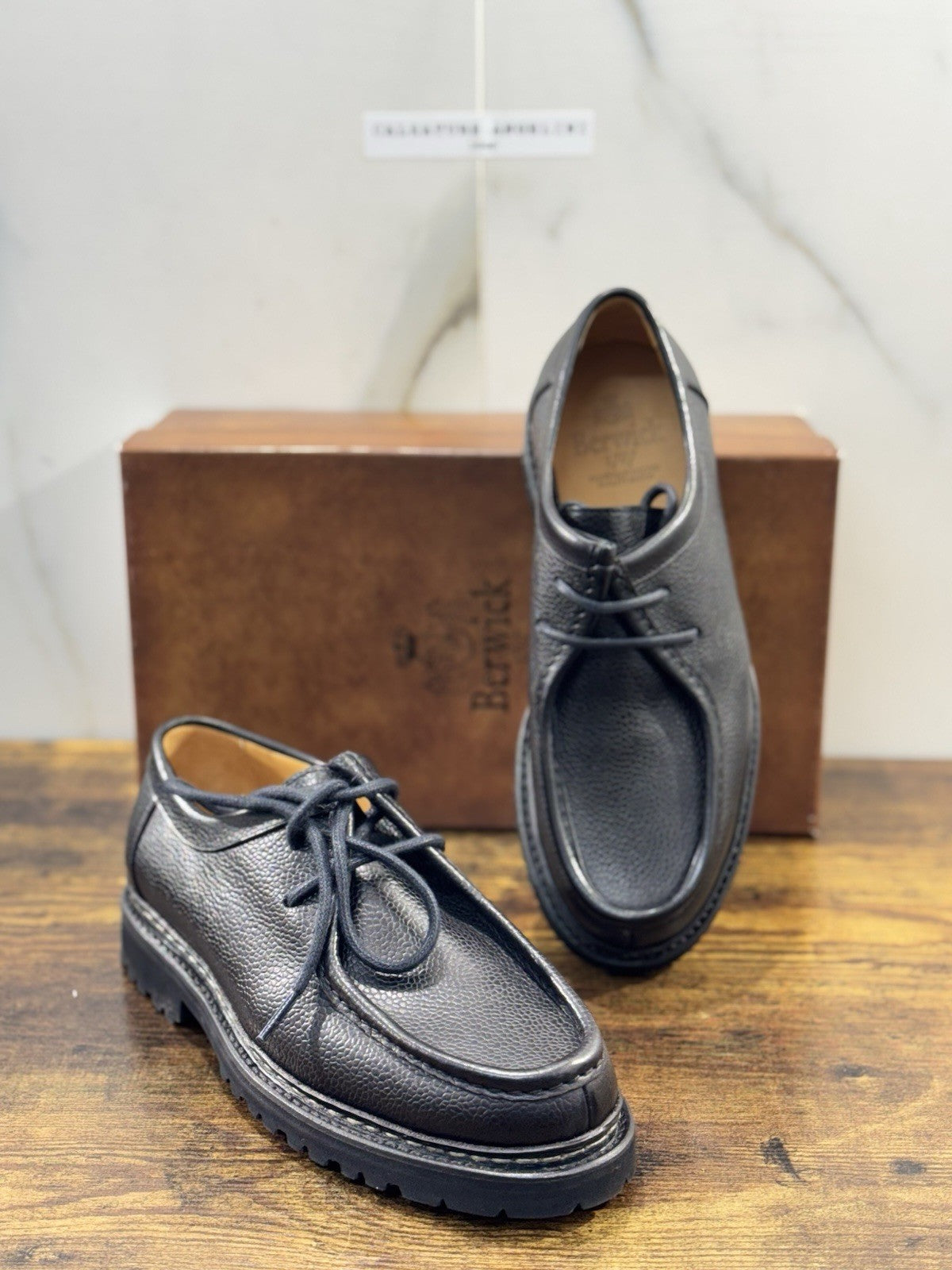 Berwick 1707 Paraboot Uomo Pelle Nero Fondo Vibram Casual Men Shoes 42