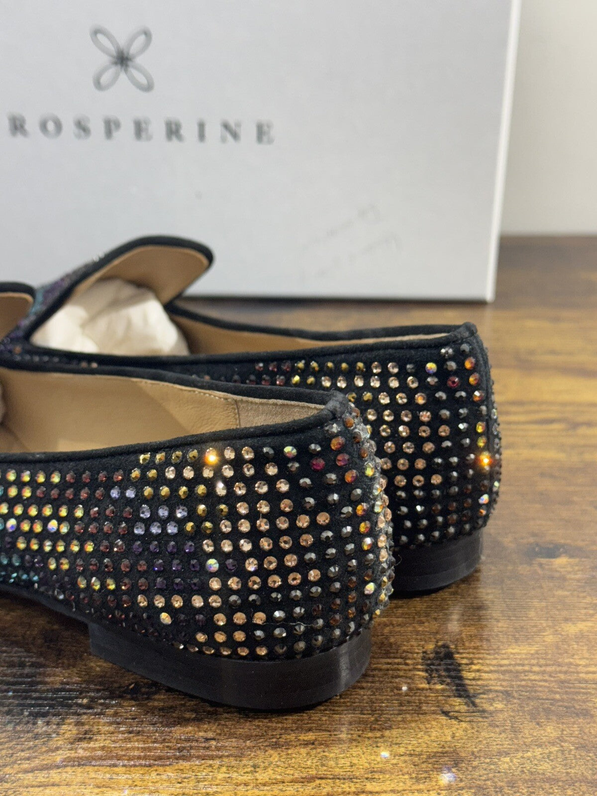 Prosperine mocassino donna in Nero Strass luxury made in italy 37