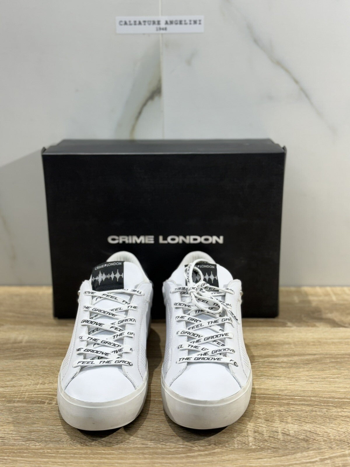 Crime London Sneaker Uomo Low Top Distressed Pelle Casual Men Shoes 42