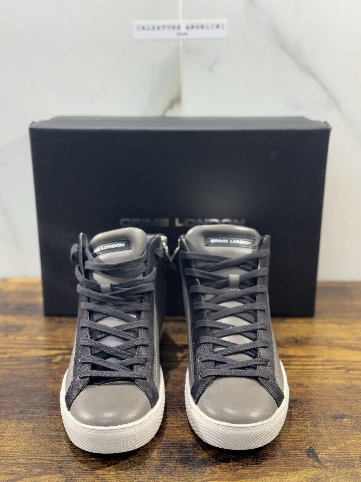 Crime London Sneaker Uomo High Essential Pelle Grigio Casual Men Shoes 41