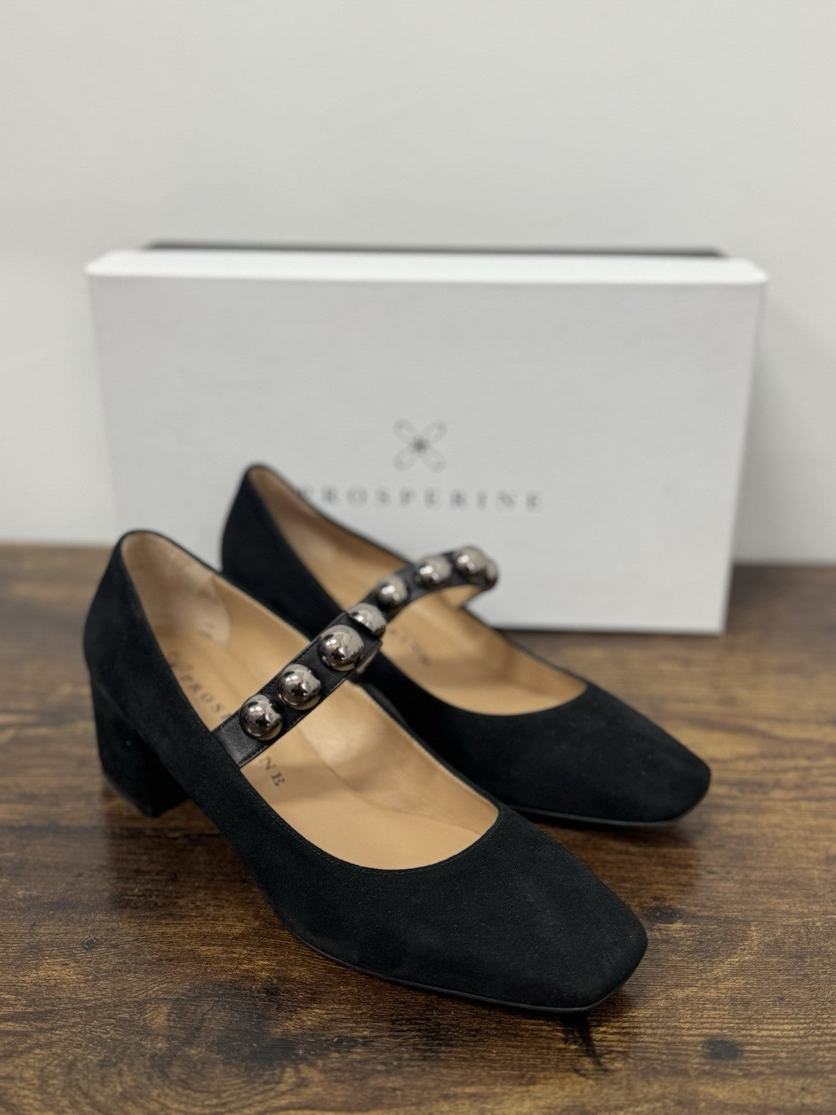 Prosperine Décolleté Suede Nero Con Tacco Scarpa Donna 40