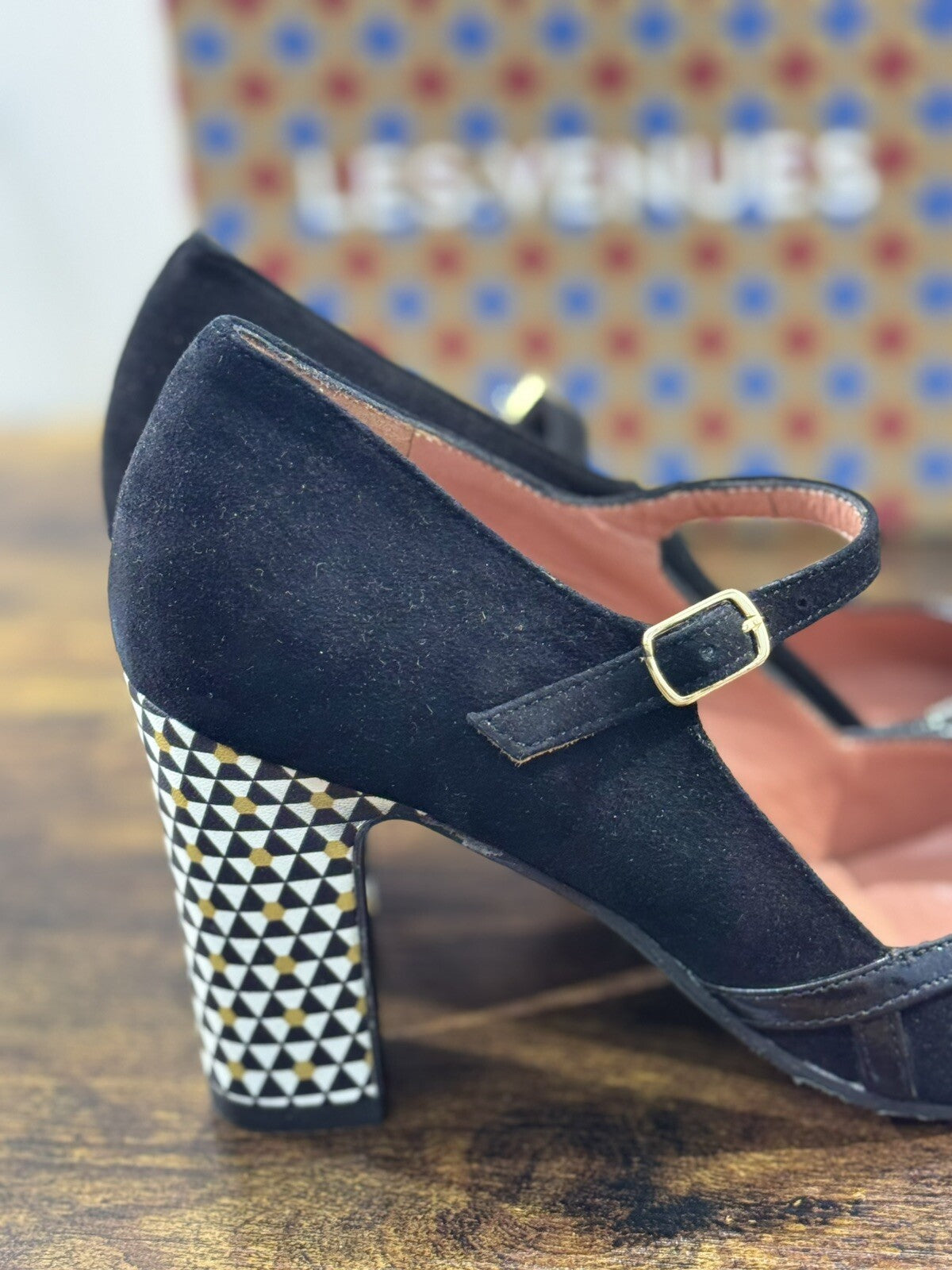 Les Venues Décolleté Donna Suede Nero Con Tacco 40
