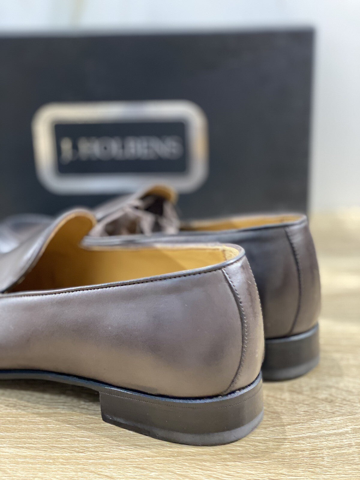 J.Holbens Mocassino Uomo Pelle Ebano Casual Men Shoes Made In Italy 43