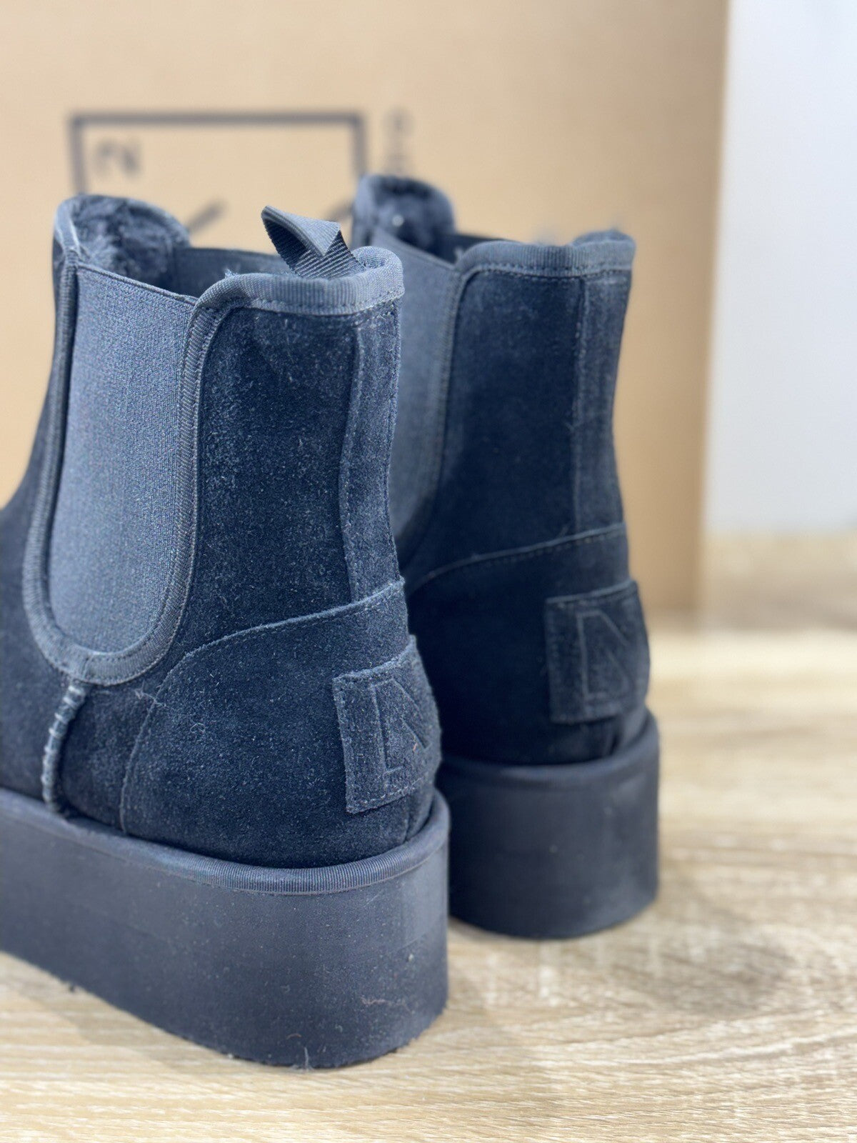 Ennequadro Donna Platform Boot Suede Nero Fur Extralight Winter Boot 37