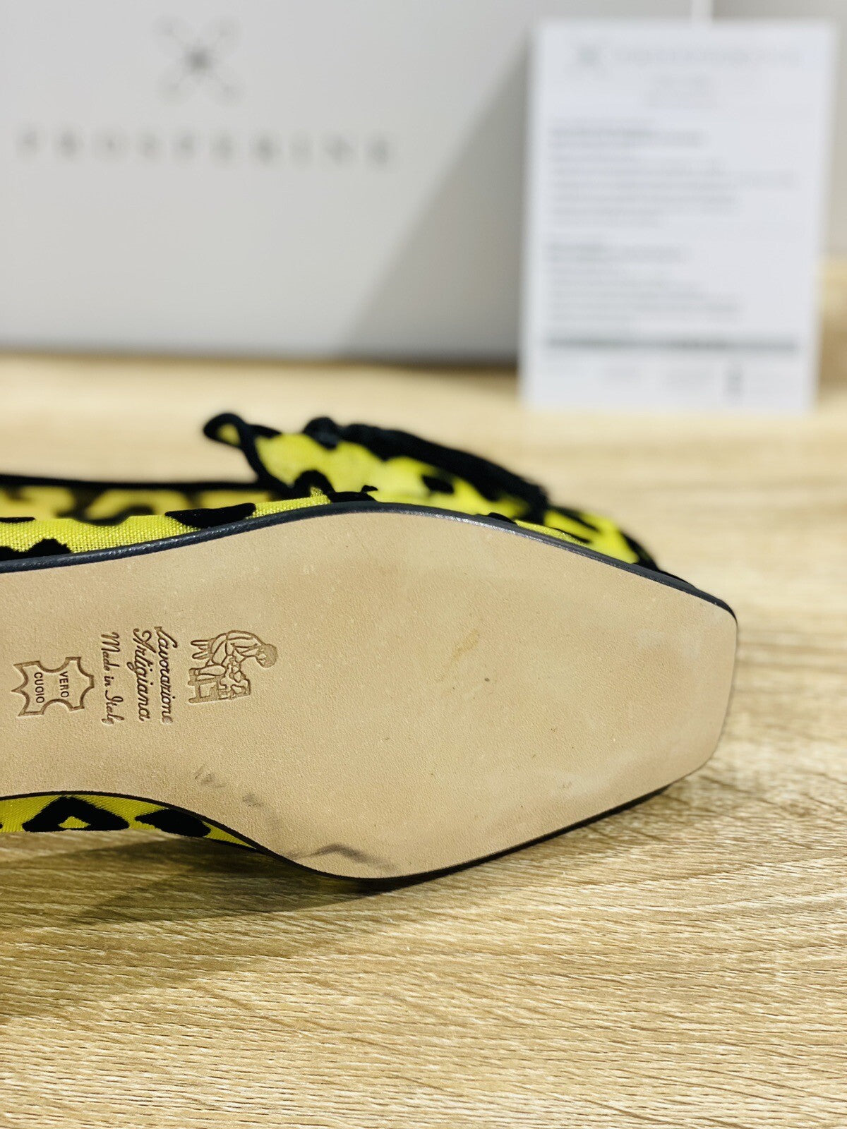 Prosperine Donna Ballerina Lavorazione Sacchetto Rete Jaguar Giallo 39
