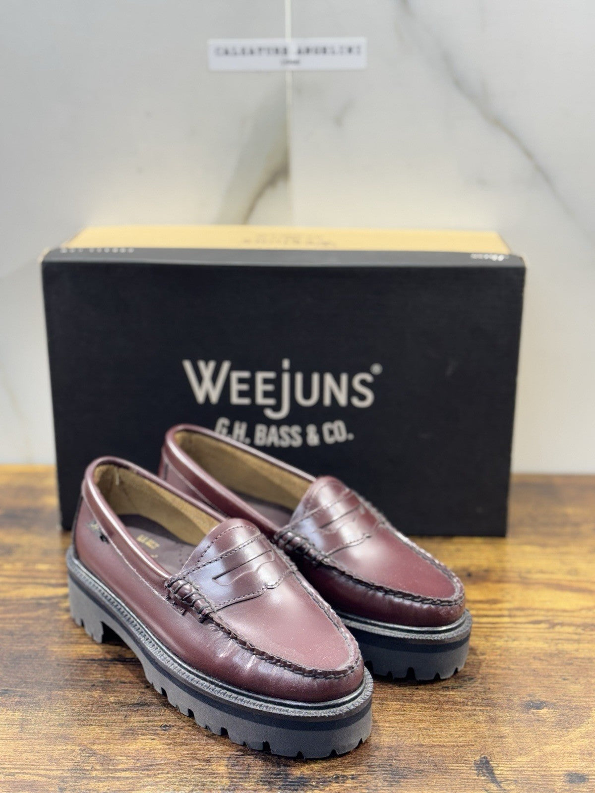 G.H. Bass & Co . Mocassino Donna Pelle Bordo’ Extra Light Icon Loafer 37