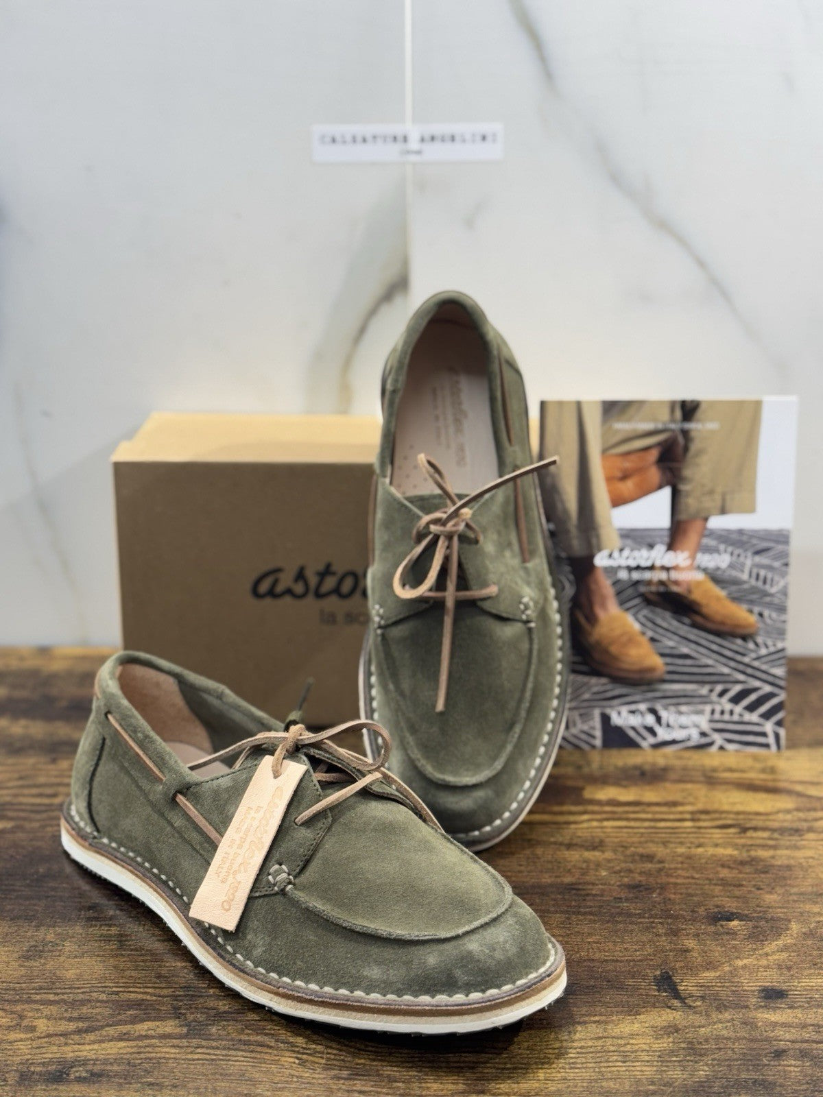 Astorflex Scarpa Dockflex Suede Salvia Handmade Quality Uomo 44