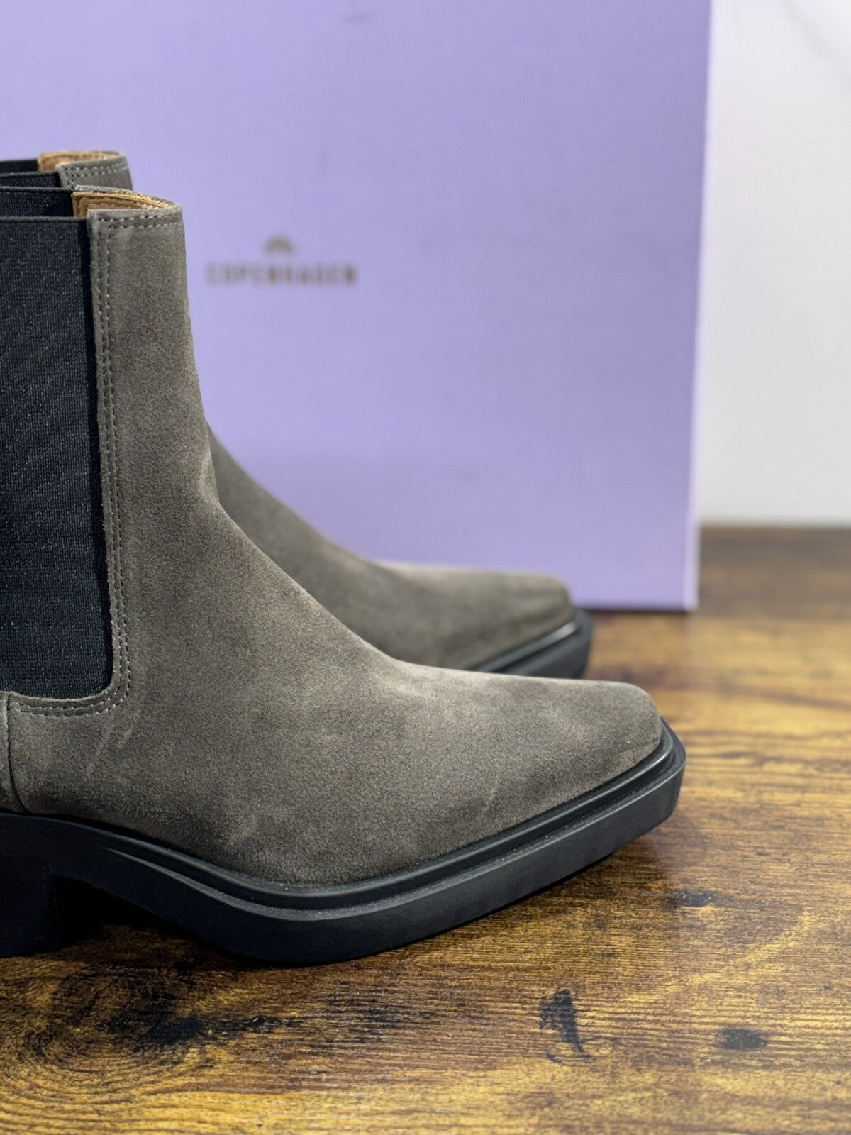 Copenhagen Texano Donna Pelle Suede Off Nera Casual Boot 37