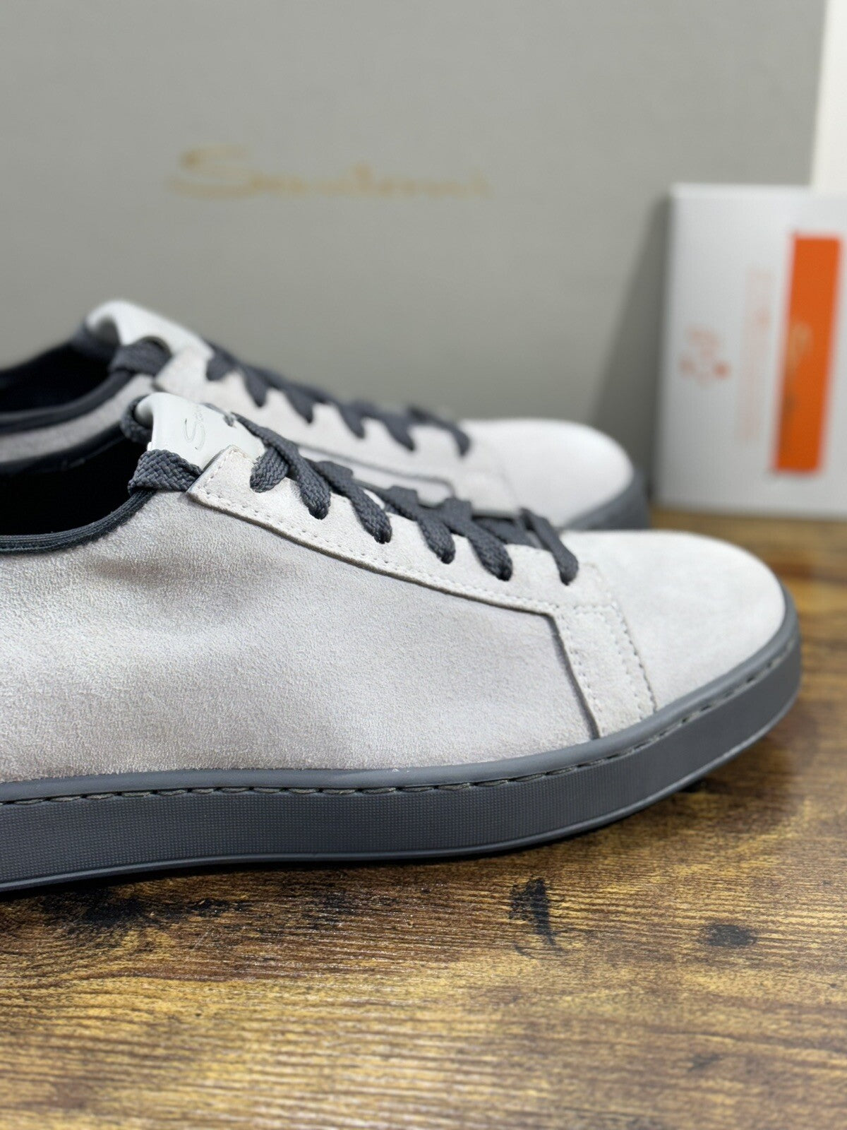 Santoni Sneaker Uomo Icon Pelle Grey Luxury Men Santoni Shoes Icon 40