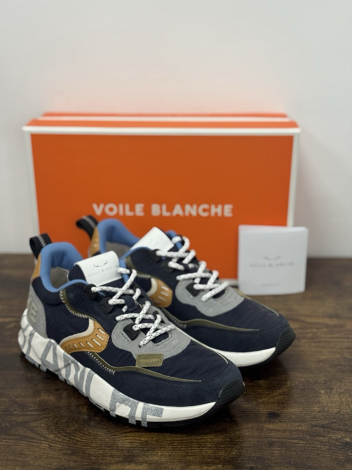 Voile Blanche Sneaker Club 01 Pelle Suede Nylon Blu Casual Uomo 40