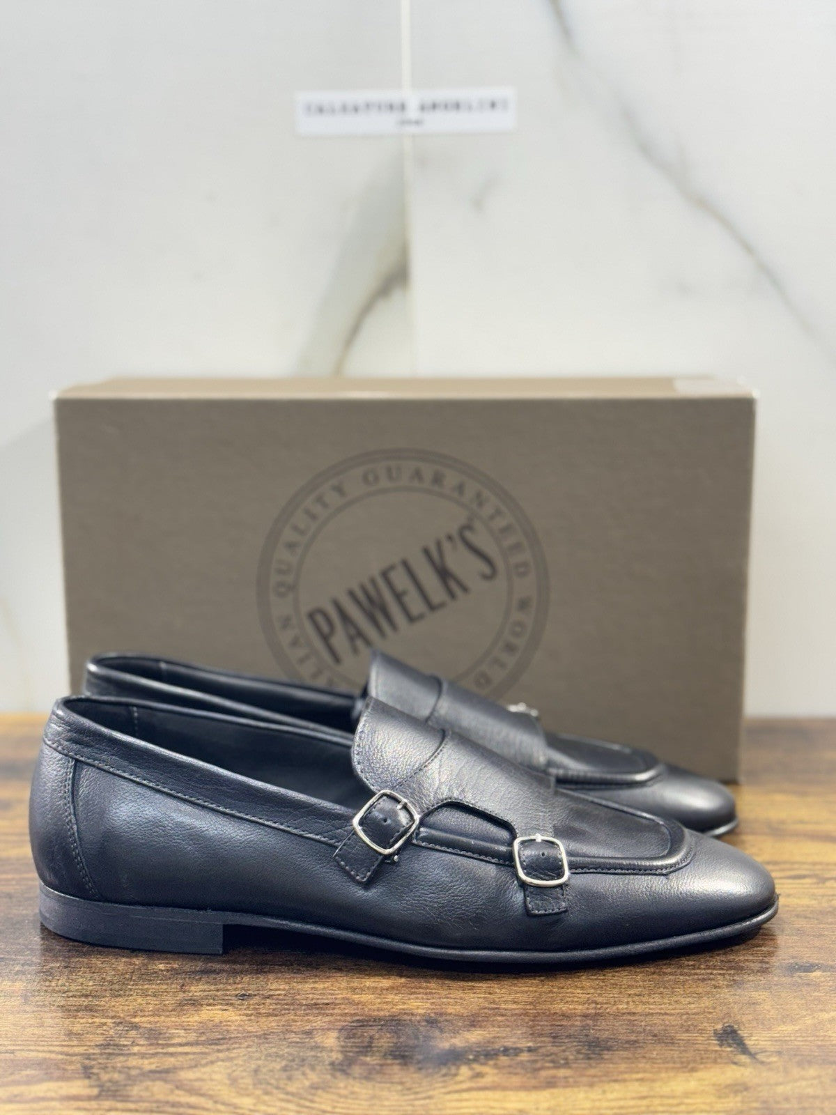 Pawelk’s Mocassino Uomo Pelle Nero Hand Made In Italy Washed 39