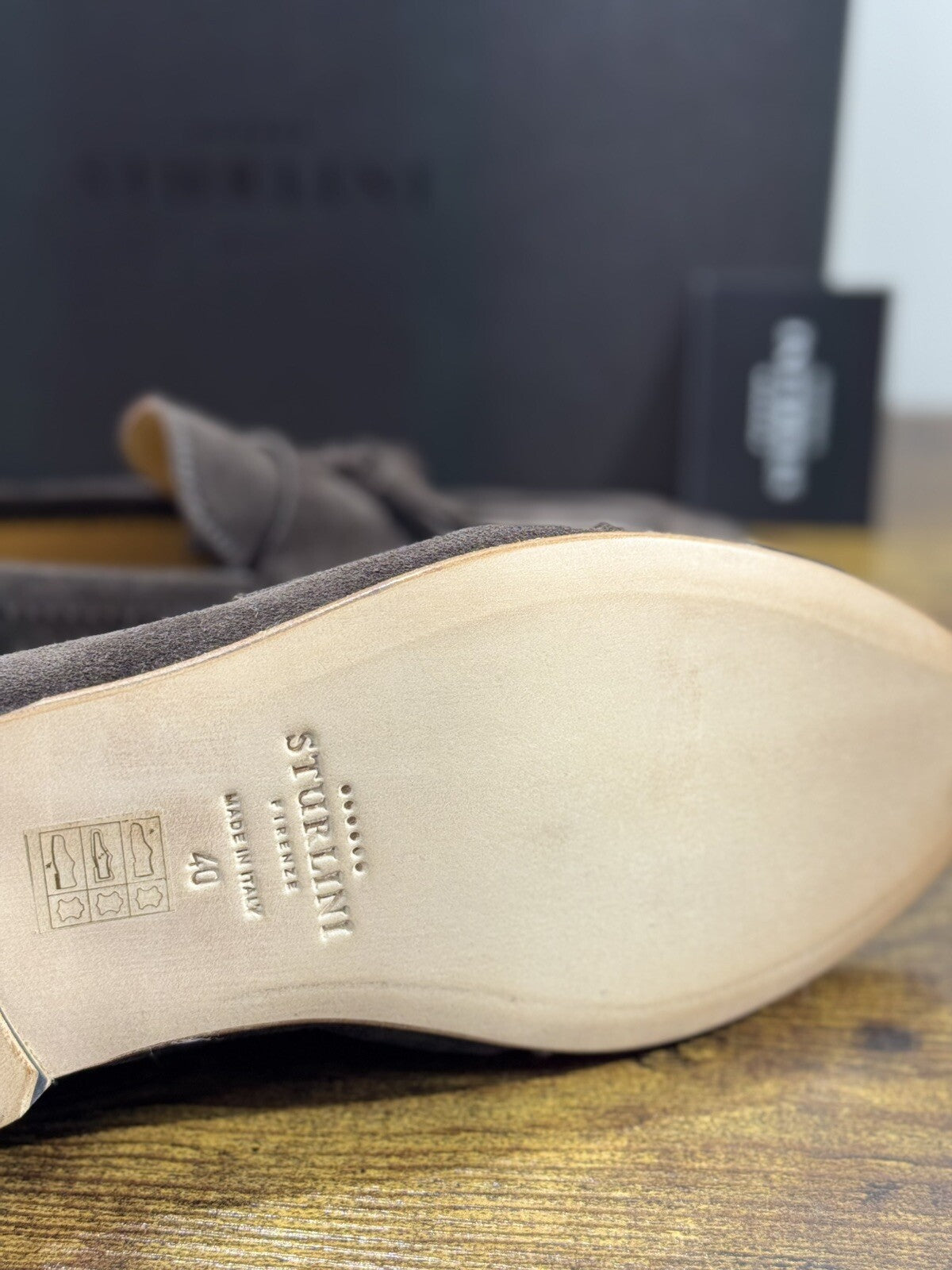 Sturlini Firenze Mocassino Uomo Suede Marrone Luxury Craftmanship Men 40