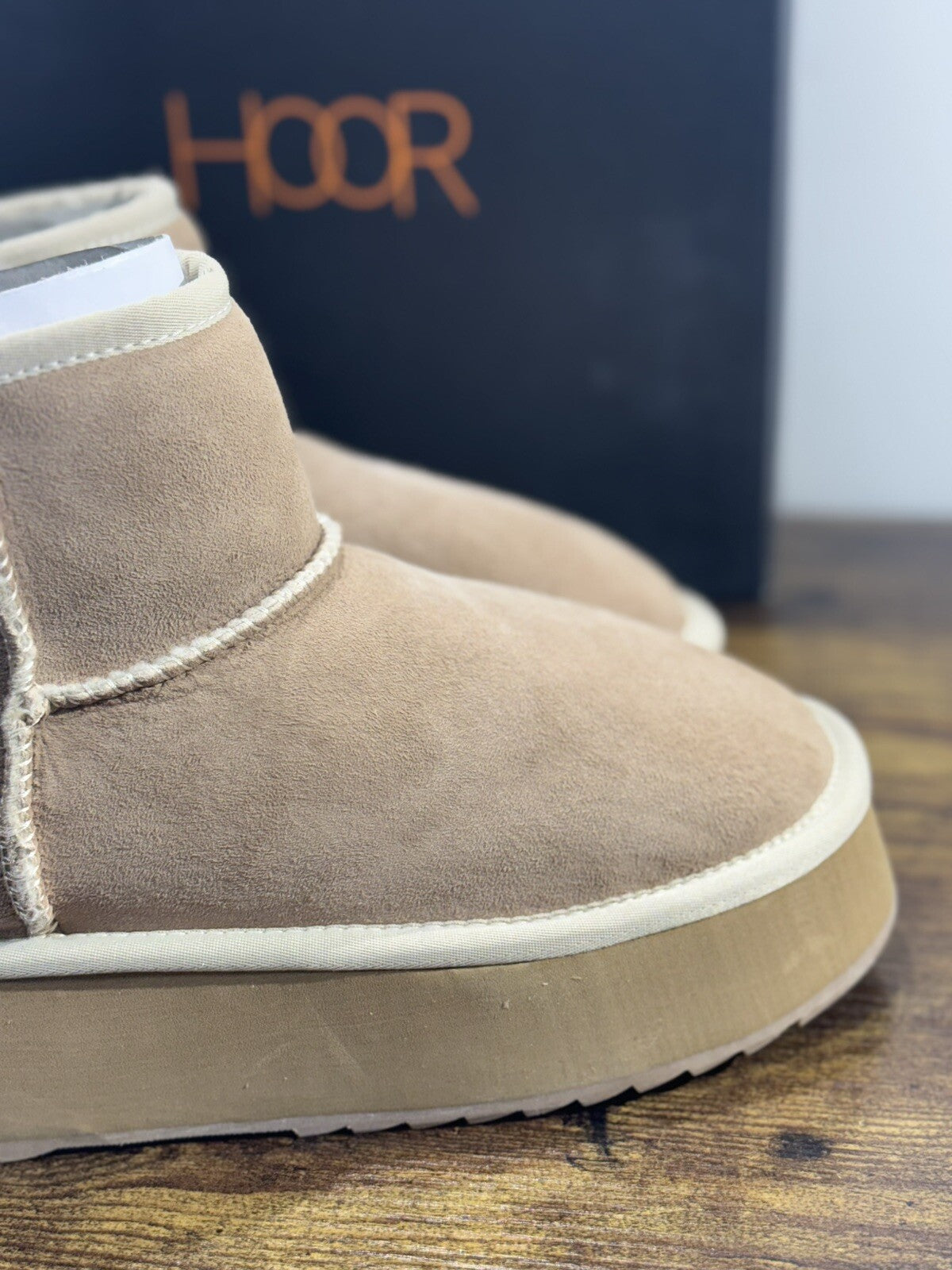 Hoor Stivaletto Donna Vega Suede Taupe Zeppa Extra Light 36