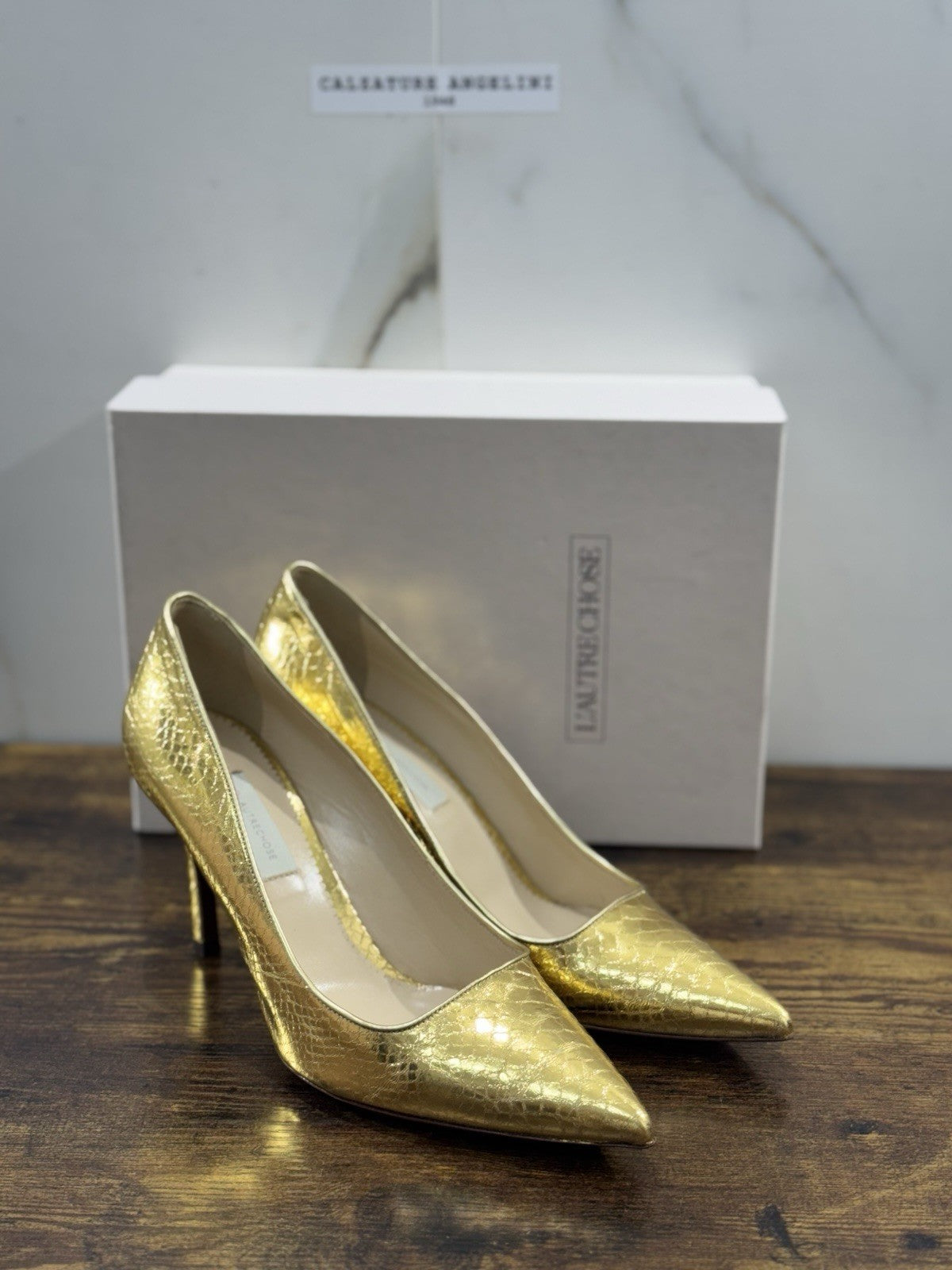 L’autrechose Décolleté Pelle Oro Casual Donna 40
