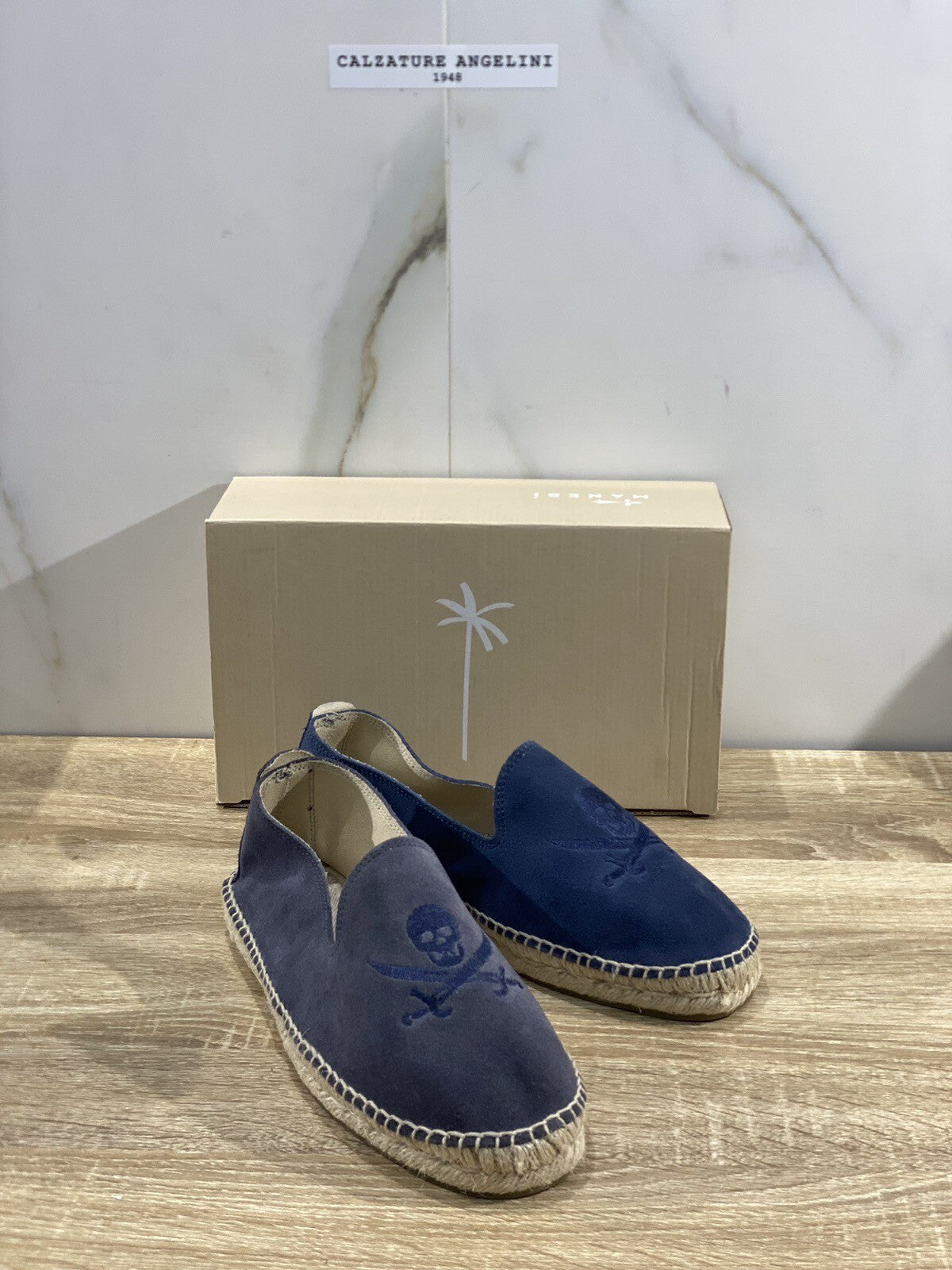 Manebi’ Uomo Espadrilles Mocassino Suede Blu Pirata Casual Summer Shoes 40