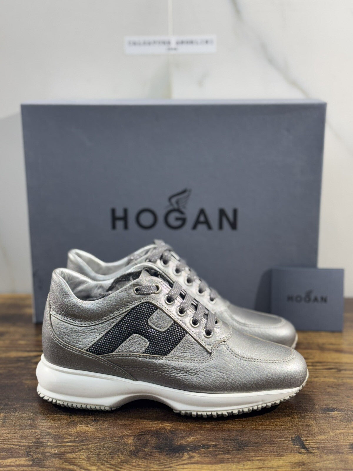 Hogan Interactive Donna Sneaker Pelle Argento Luxury Hogan Woman 35