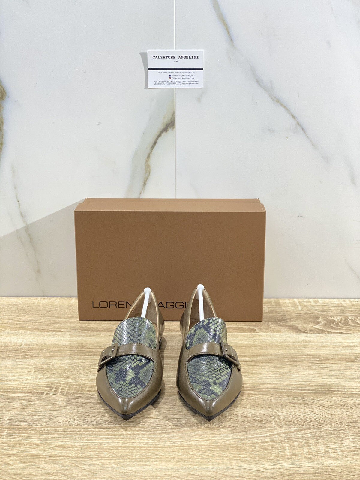 Lorena Paggi Mocassino Donna 02203 In Pelle Olive Made In Italy 39