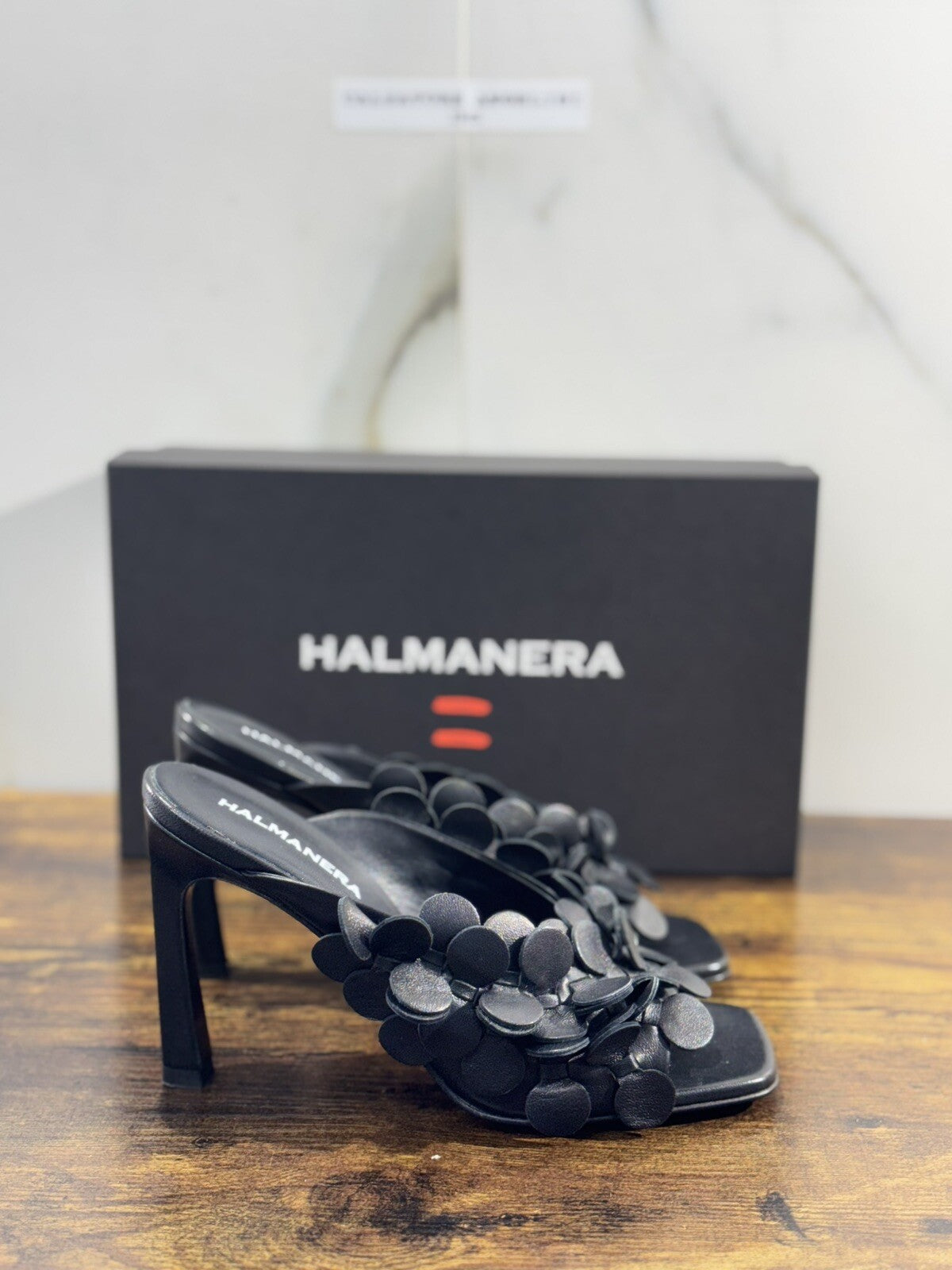 Halmanera Sandalo donna Tori pelle Nera Con Tacco luxury shoes 37